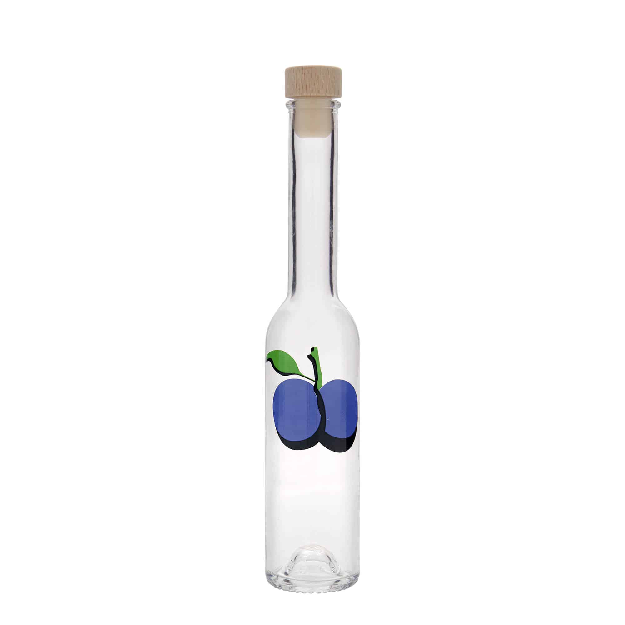 200 ml steklena steklenica »Opera«, motiv: sliva, ustje: pluta