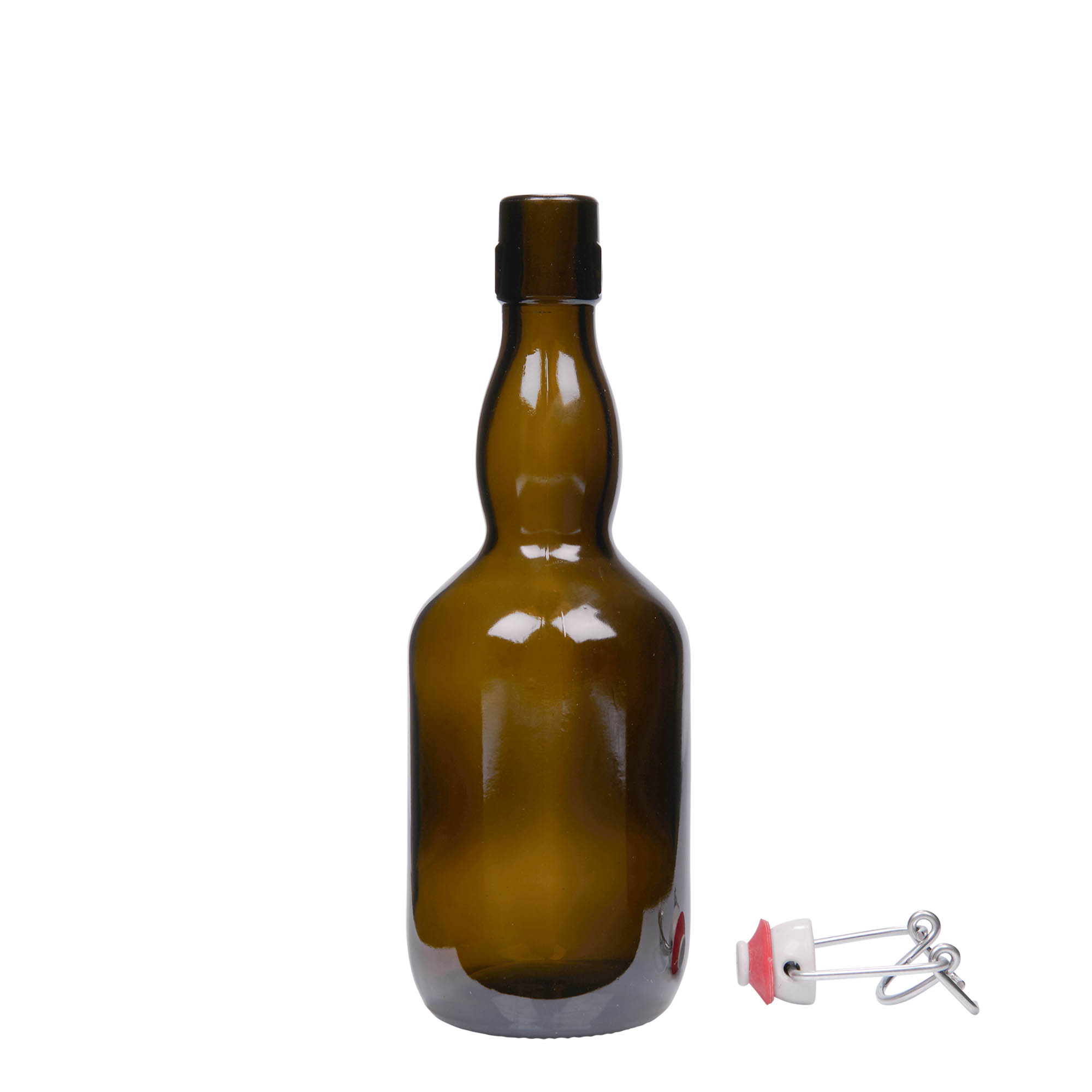 500 ml steklenica piva s širokim vratom, steklo, starozeleno, odprtina: zaponka