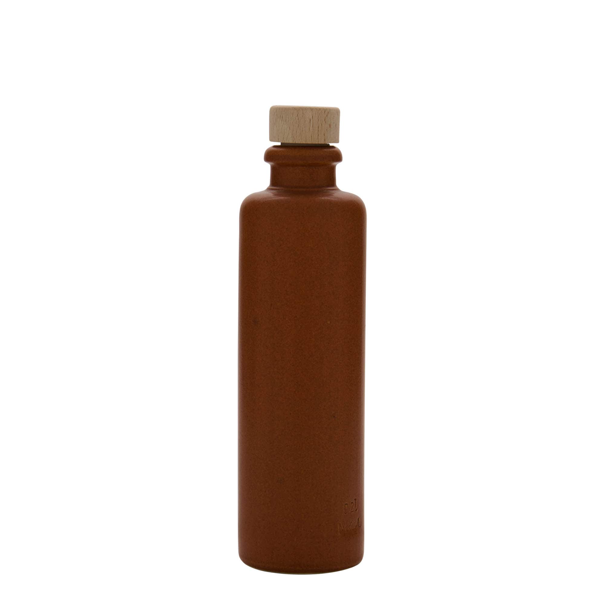 200 ml glineni vrč, kamnita glina, rdeče-rjav, odprtina: pluta