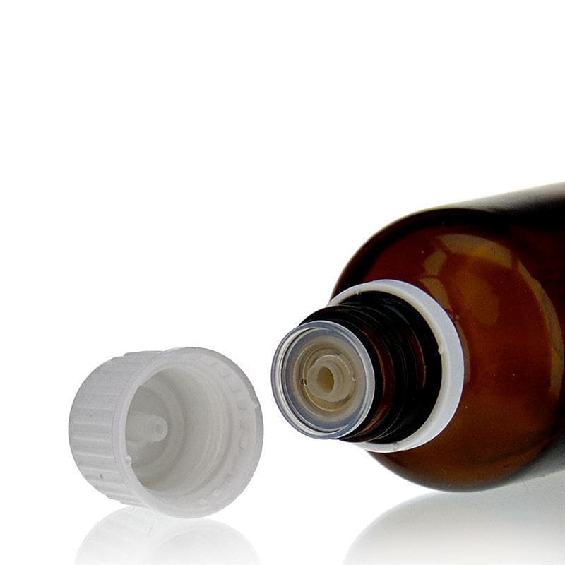 Navojni zamašek s kapalnikom, plastika PE, bela, za ustje: DIN 18