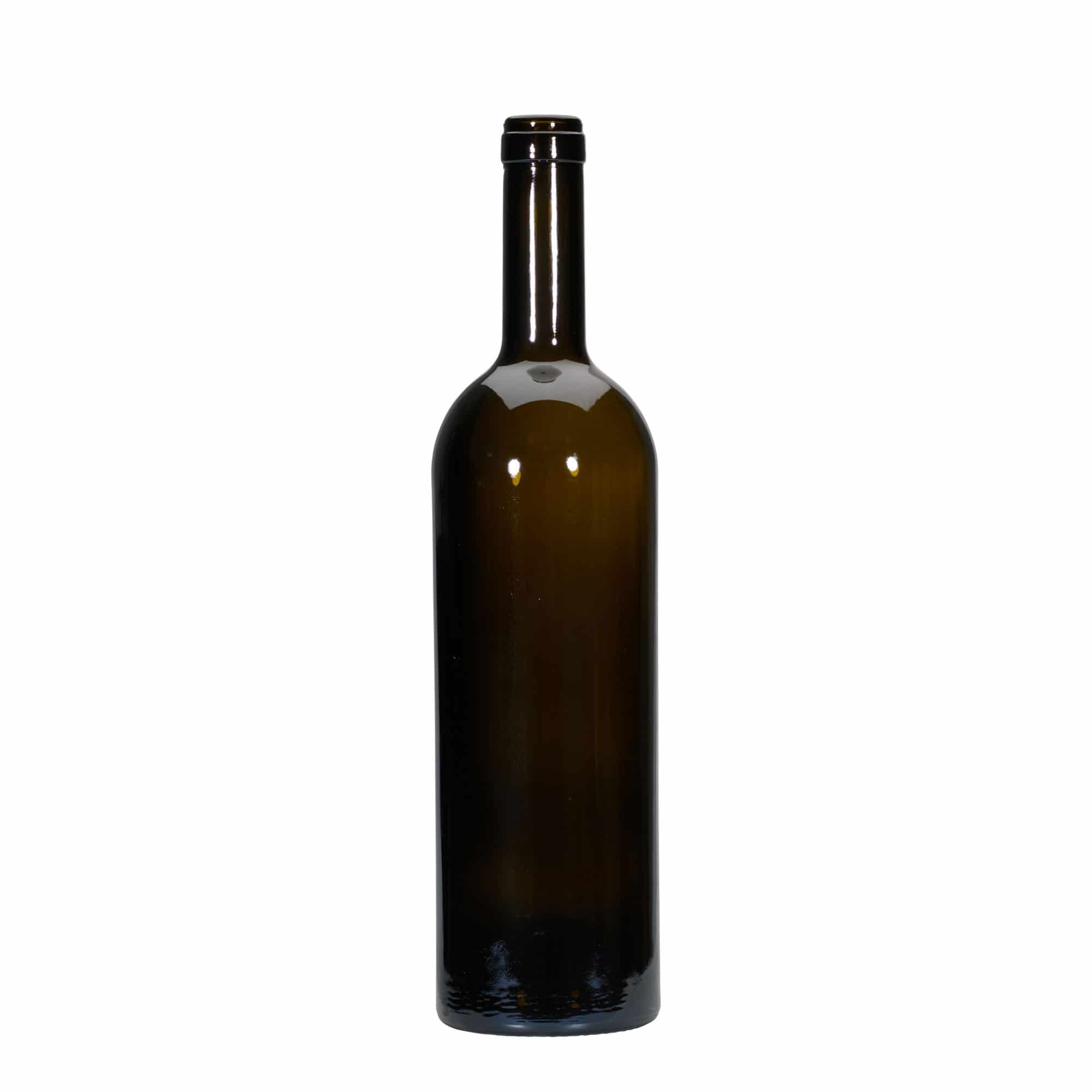 750 ml steklenica za vino »Golia«, antično zelena, ustje: pluta 750 ml steklenica za vino »Golia«, antično zelena, ustje: pluta