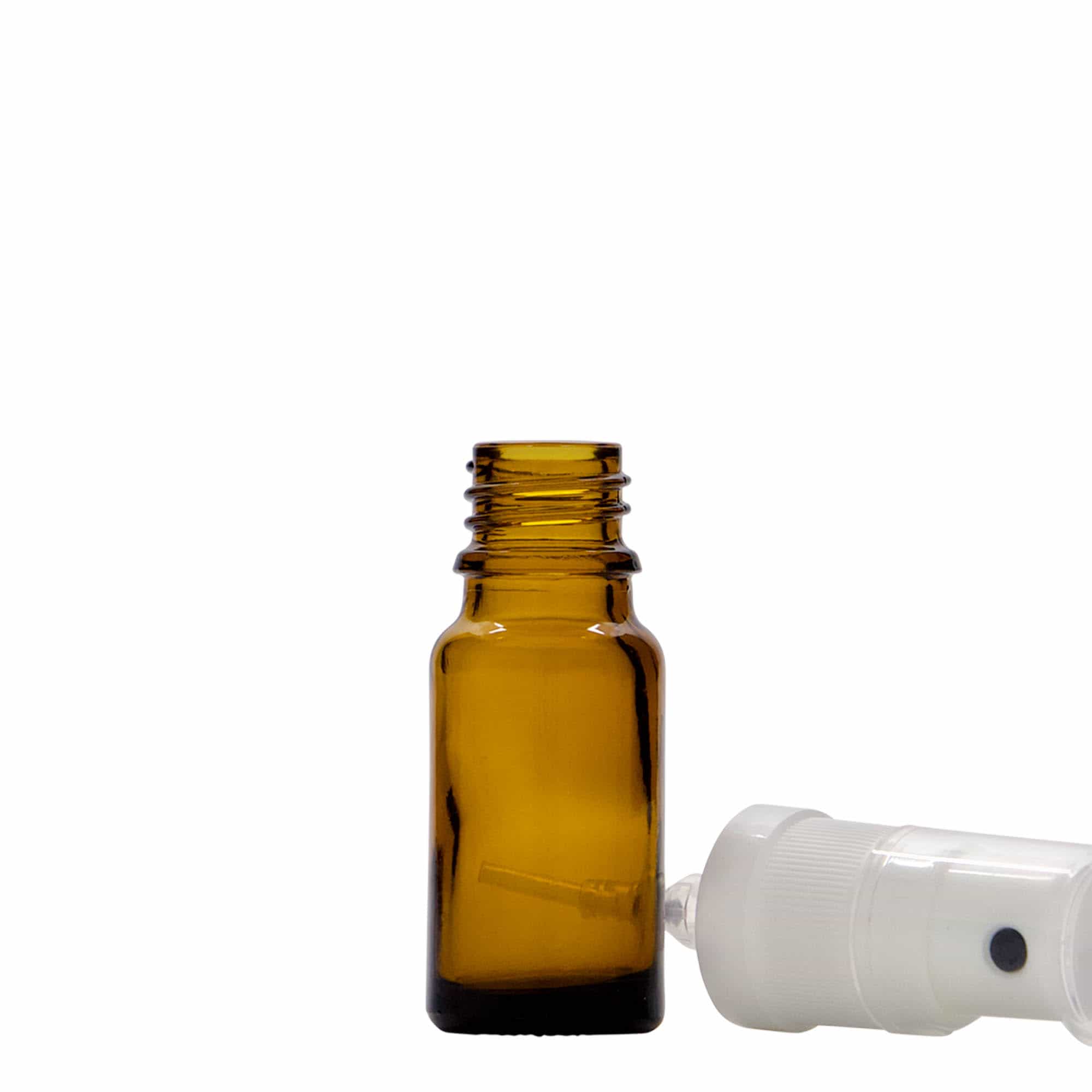 10 ml steklenička z razpršilom, medicinska, steklo, rjava, odprtina: DIN 18 10 ml steklenička z razpršilom, medicinska, steklo, rjava, odprtina: DIN 18