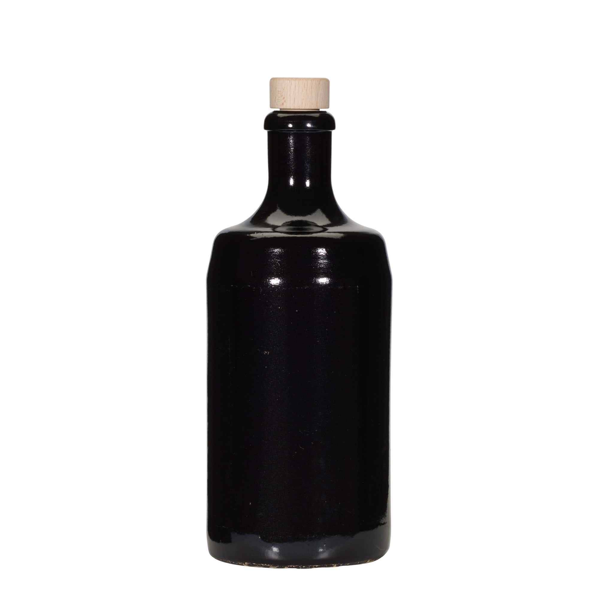 700 ml lončeni vrč »Calvados«, lončevina, črna, motiv: pluta