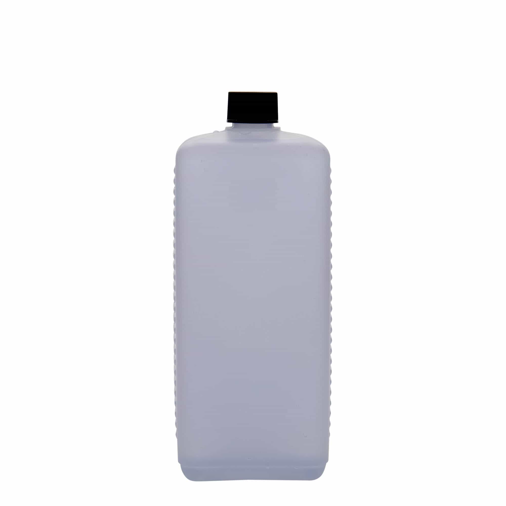 1000 ml steklenica kanister, pravokotna, plastika HDPE, naravna, ustje: DIN 25 EPE