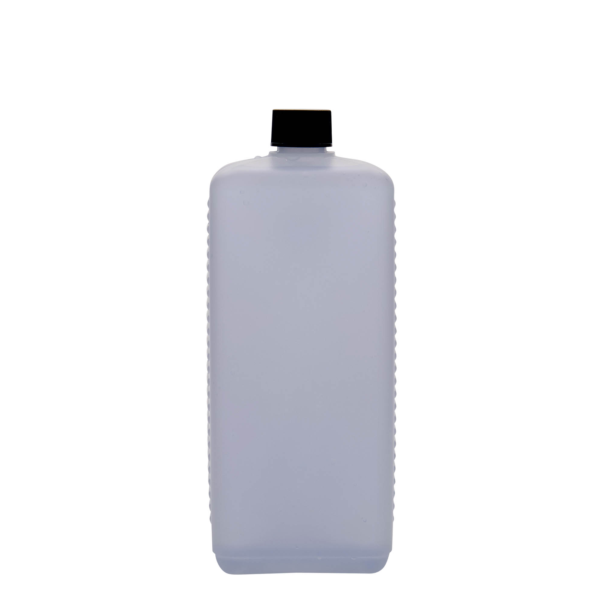 1.000 ml kanister steklenica, pravokotna, HDPE-plastika, naravna, odprtina: DIN 25 EPE