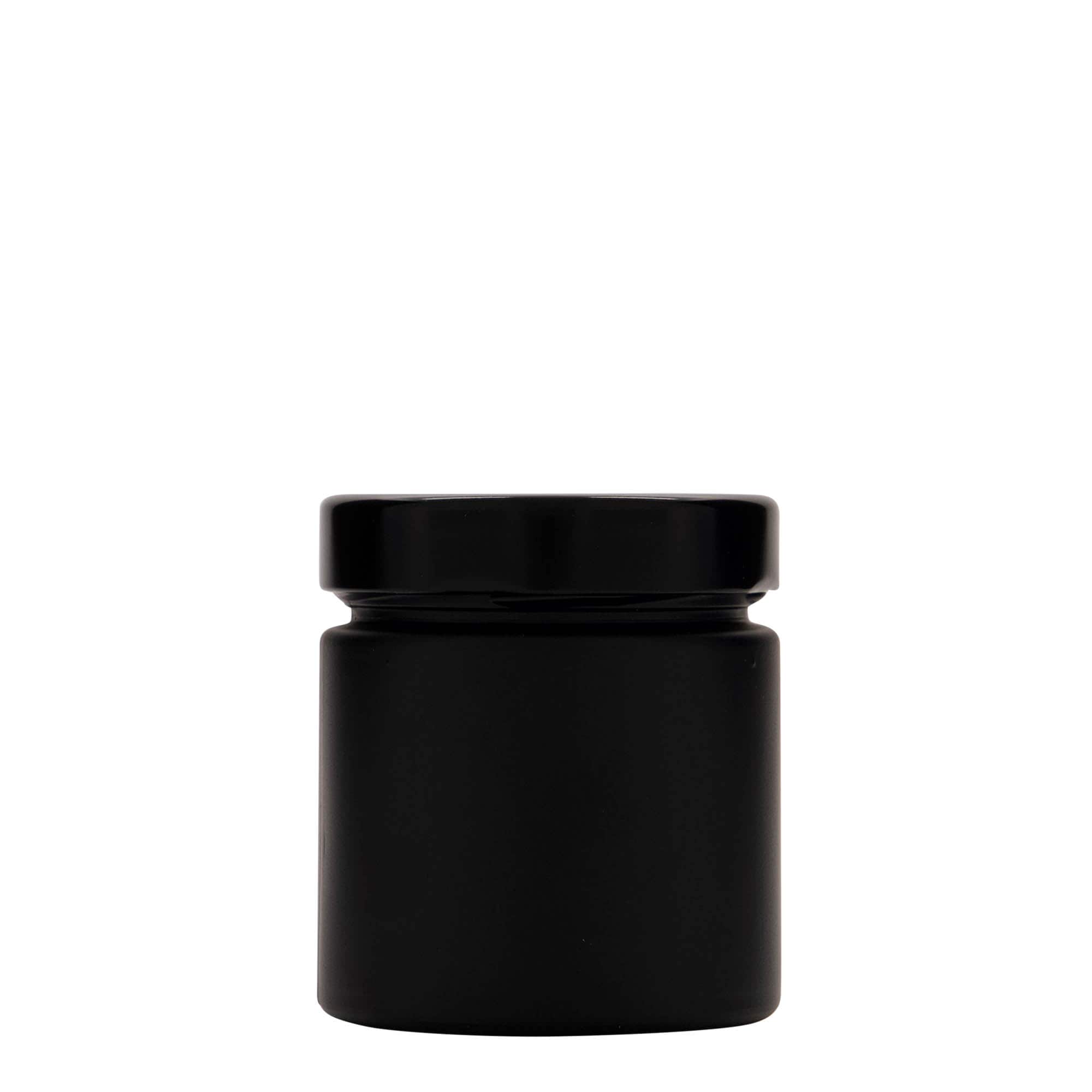 220 ml okrogla steklenica 'Aurora', črna, odprtina: Deep-Twist-Off (DTO 66)