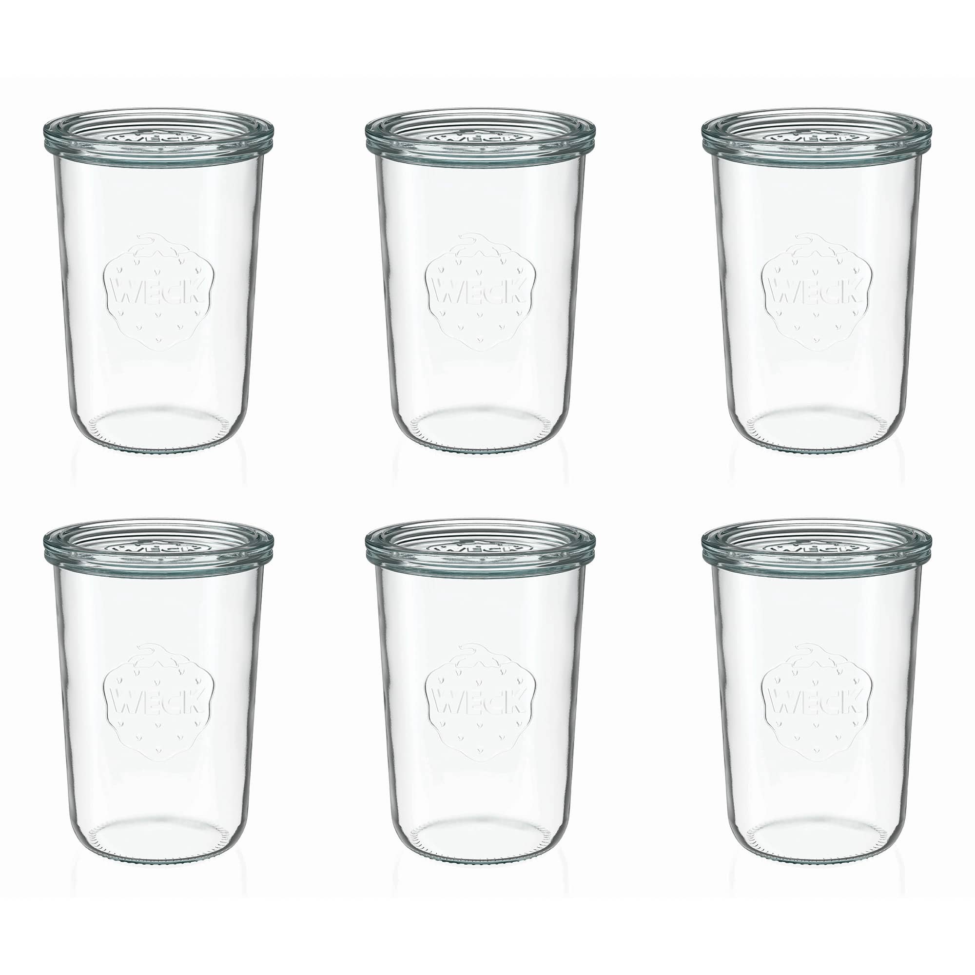 6x 850 ml WECK kozarec za vlaganje s steklenim pokrovom RR 100