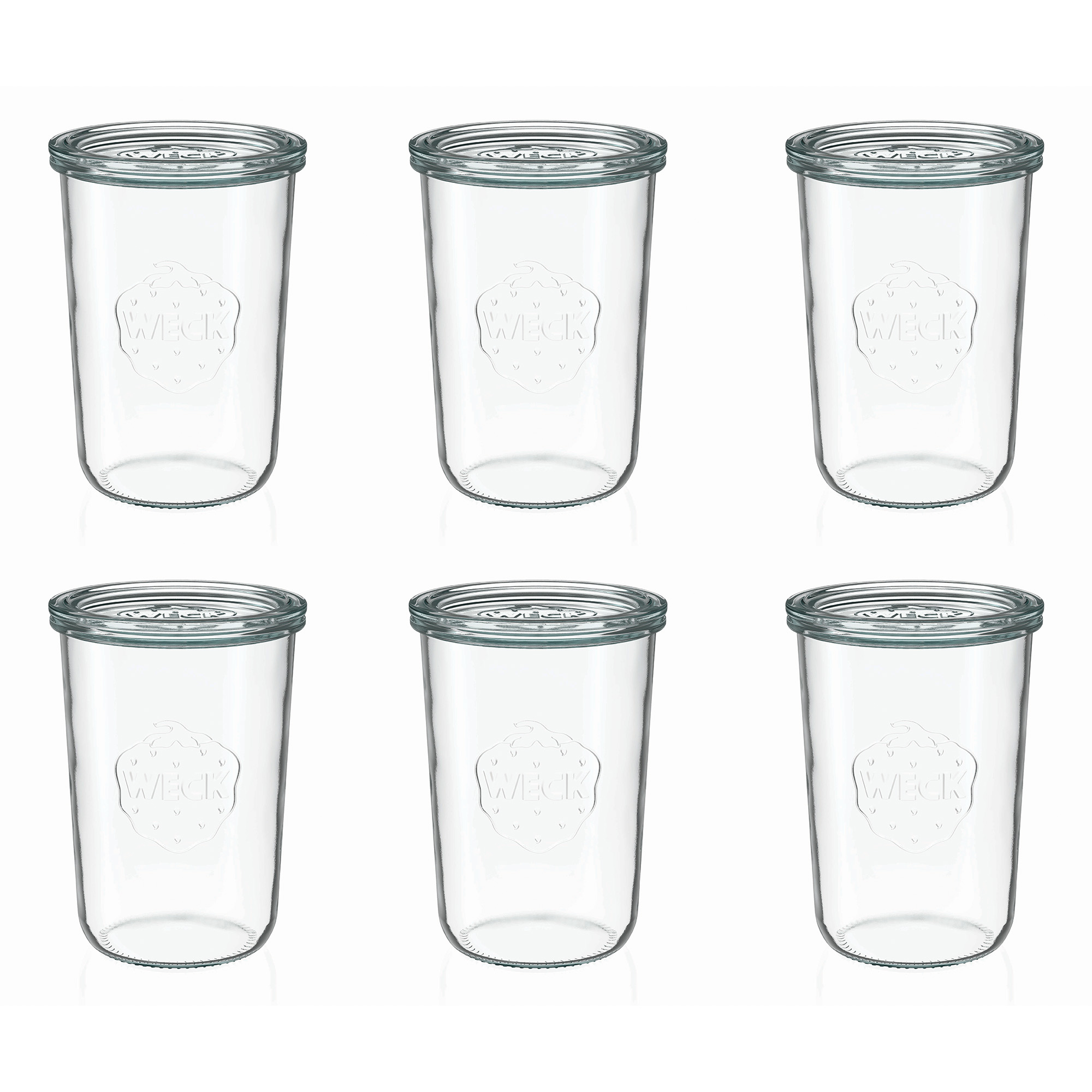 6x 850 ml WECK kozarec za vlaganje s steklenim pokrovom RR 100