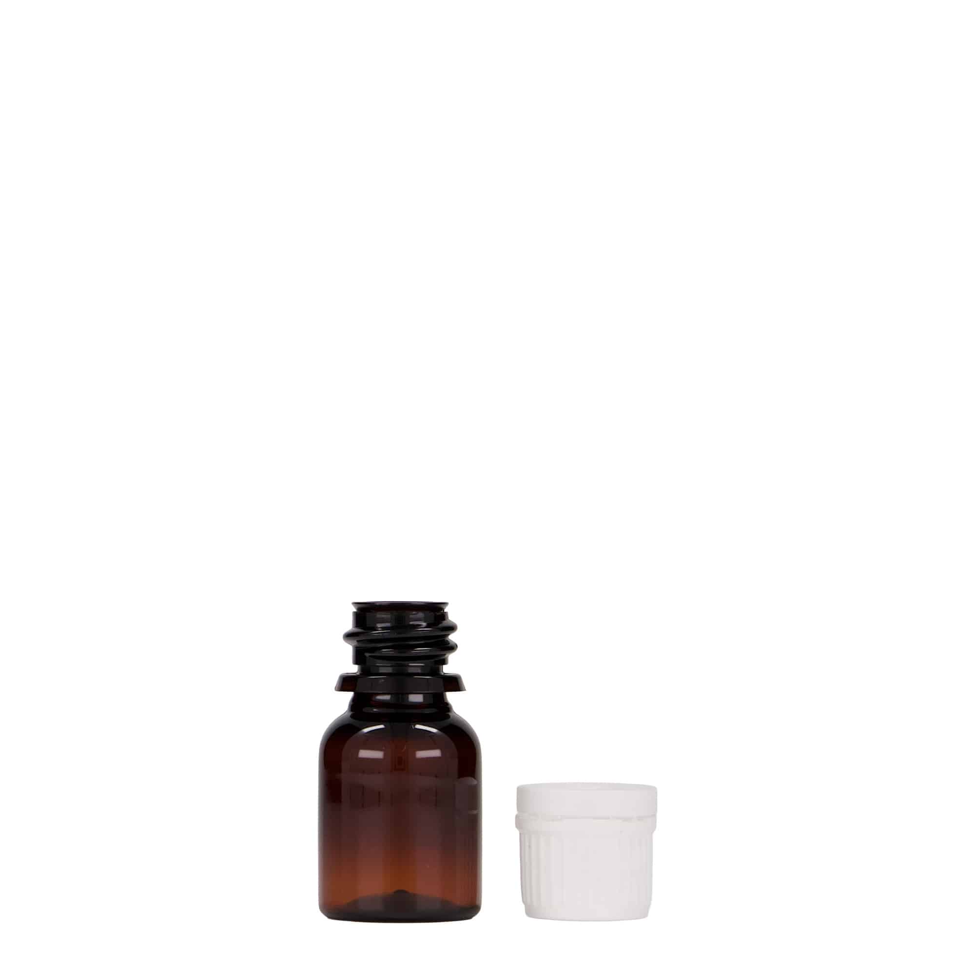 10 ml PET-medicinska steklenička 'Easy Living', rjava, plastika, odprtina: DIN 18