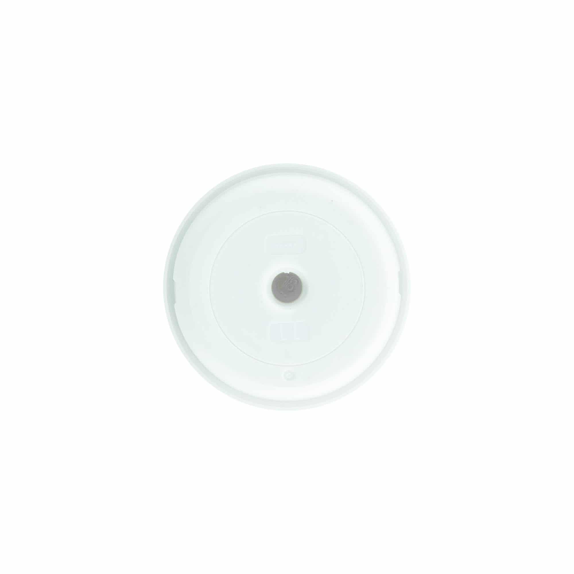 Airless dozirna črpalka „Mezzo“, tip D, PP-plastika, bela z mat srebrno metaliziranim pokrovom