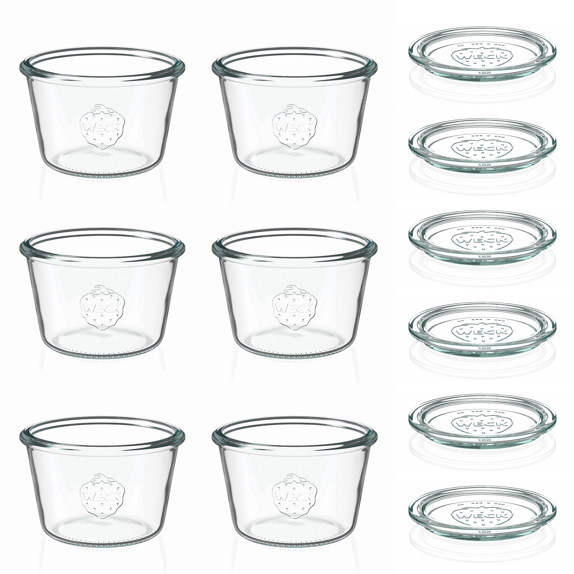 6x 370 ml WECK kozarec za vlaganje s steklenim pokrovom RR 100