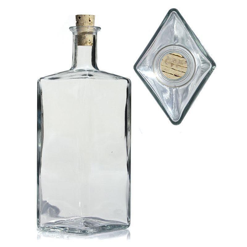 500 ml steklenica iz stekla 'Riva', v obliki romba, odprtina: zamašek 500 ml steklenica iz stekla 'Riva', v obliki romba, odprtina: zamašek