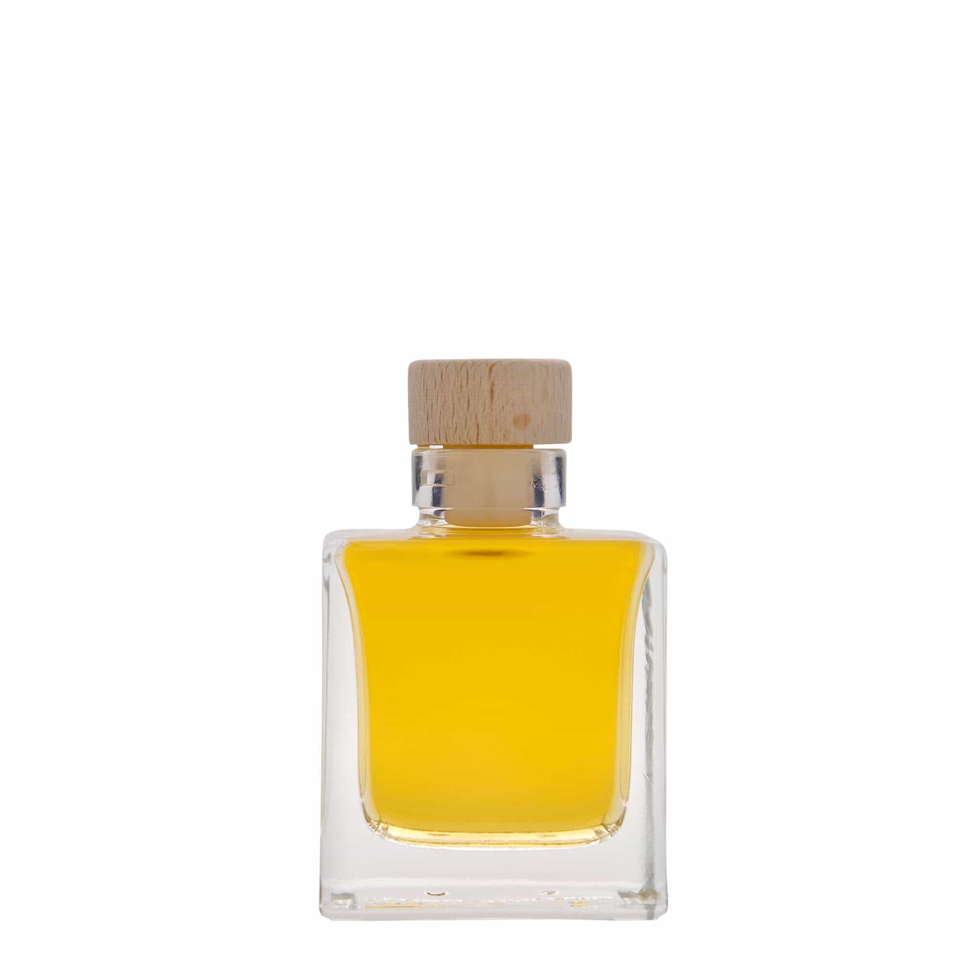 100 ml steklena steklenica »Cube«, kvadratna, ustje: pluta