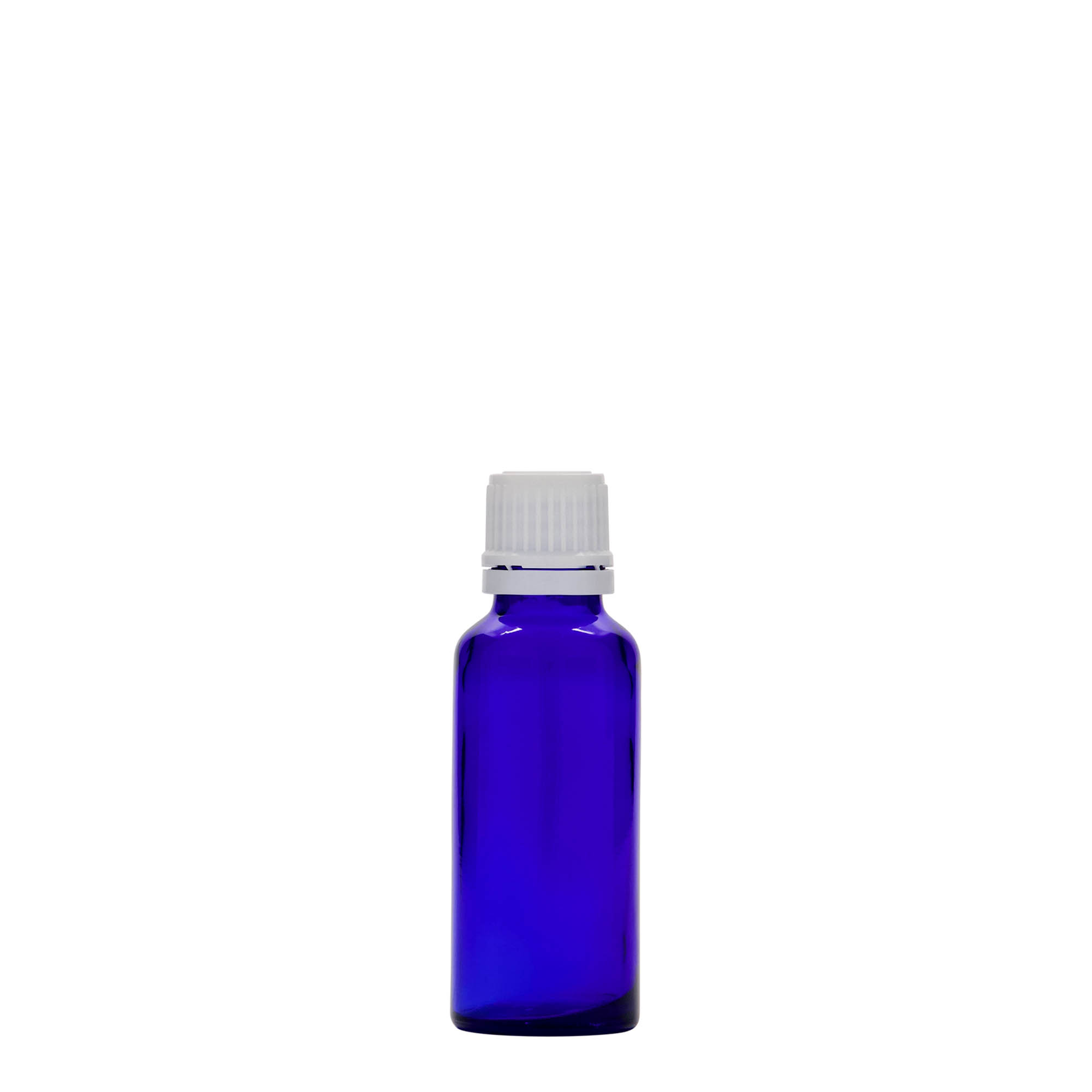 30 ml steklenička za zdravila, steklo, kraljevsko modra, odprtina: DIN 18 30 ml steklenička za zdravila, steklo, kraljevsko modra, odprtina: DIN 18