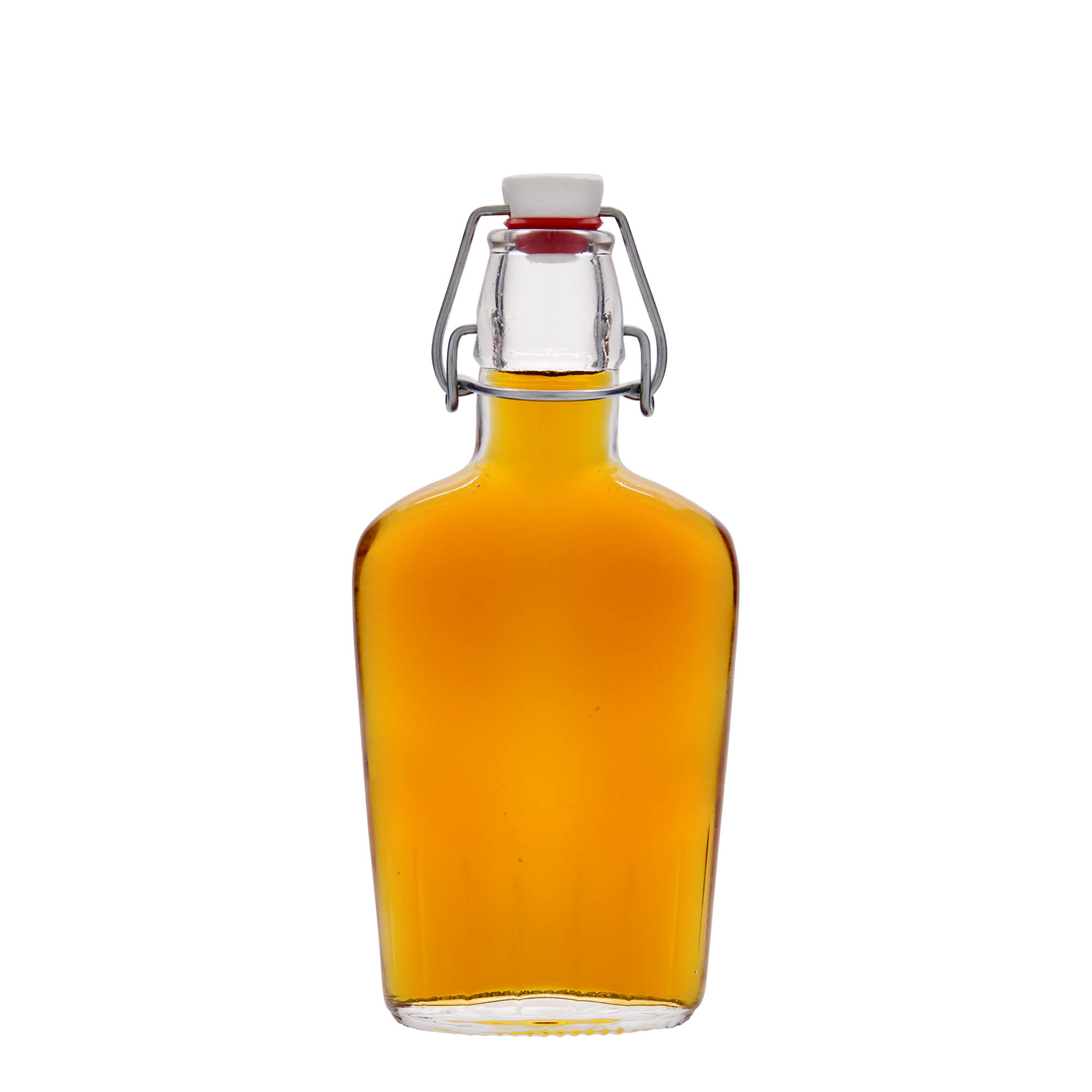 250 ml steklenica 'Fiaschetta', ovalna, odprtina: s sponko 250 ml steklenica 'Fiaschetta', ovalna, odprtina: s sponko