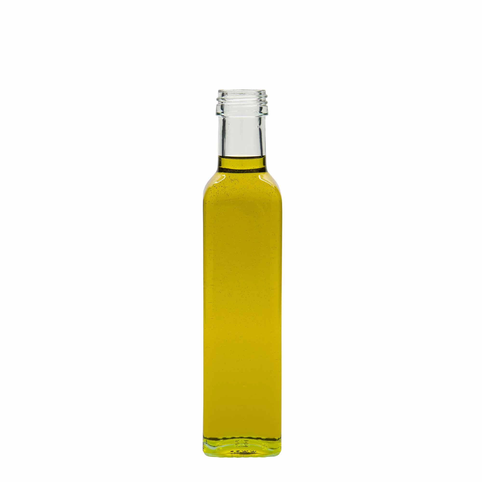 250 ml steklena steklenica »Marasca«, kvadratna, ustje: PP 31,5