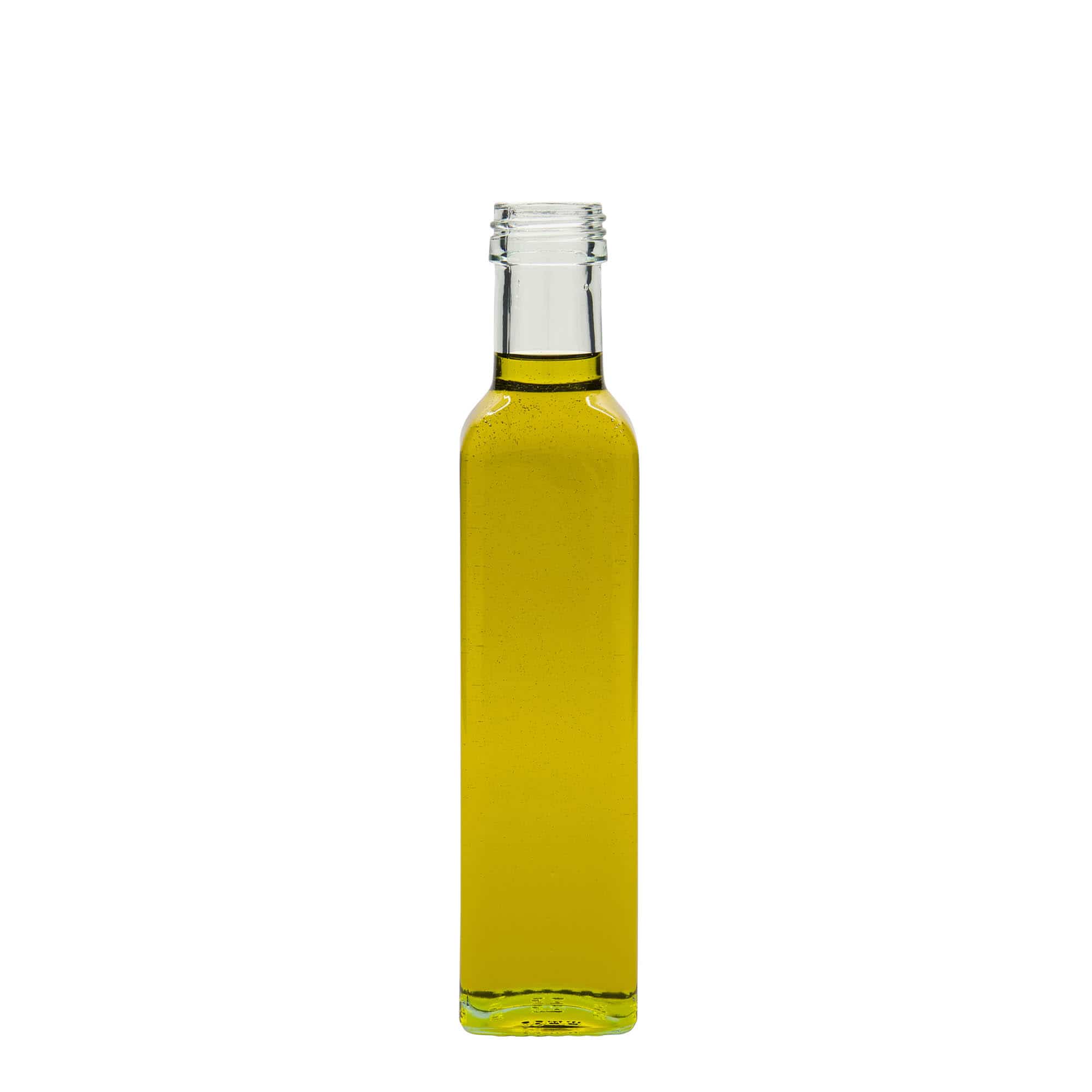 250 ml steklenica 'Marasca', kvadratna, odprtina: PP 31,5