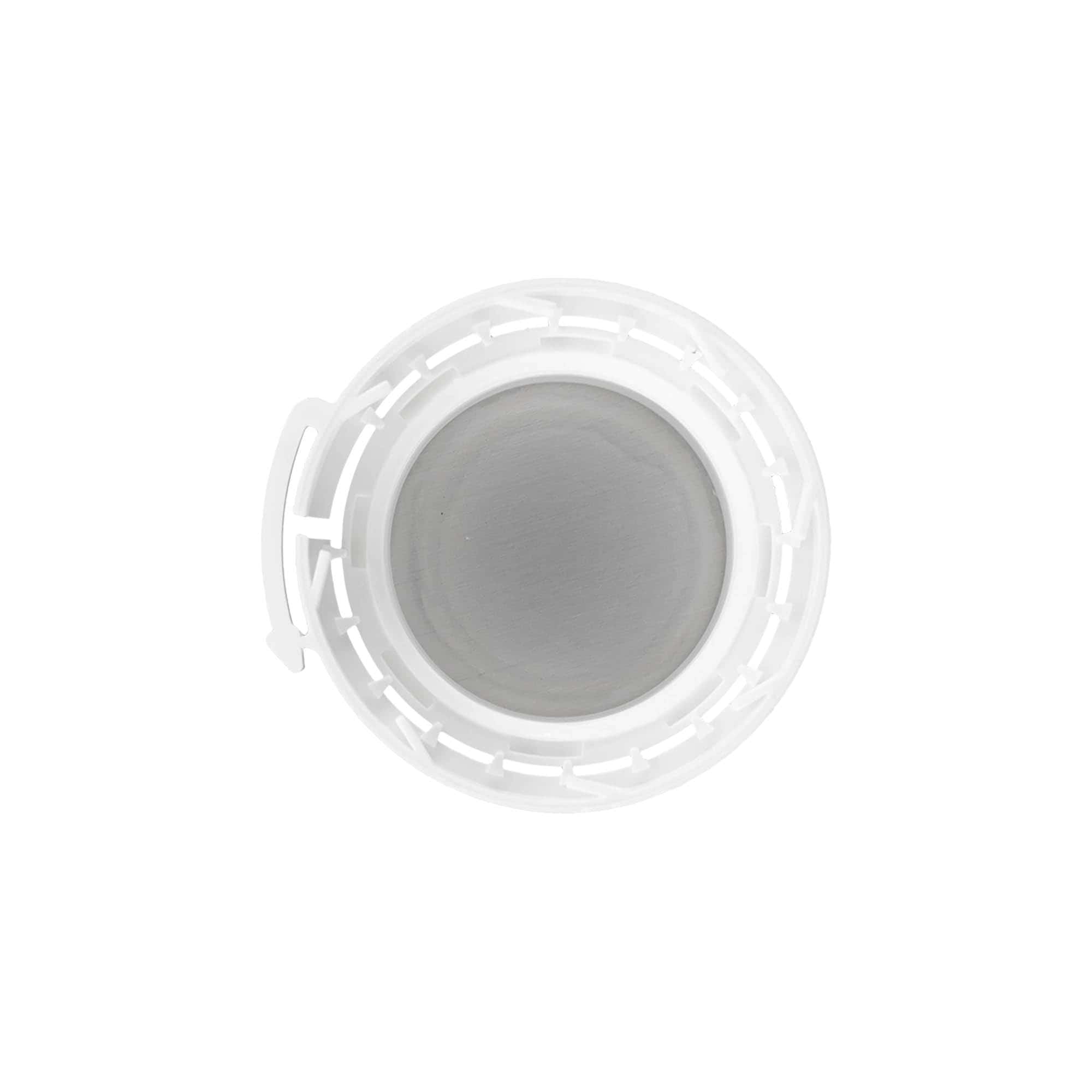 Zavrtni zamašek aluminijaste steklenice, PP-plastika, bela, za odprtino: DIN 32