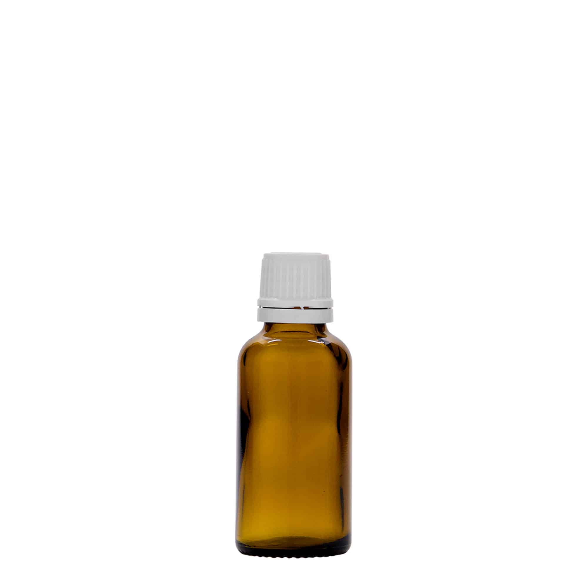 30 ml steklenica za zdravila, steklo, rjava, ustje: DIN 18
