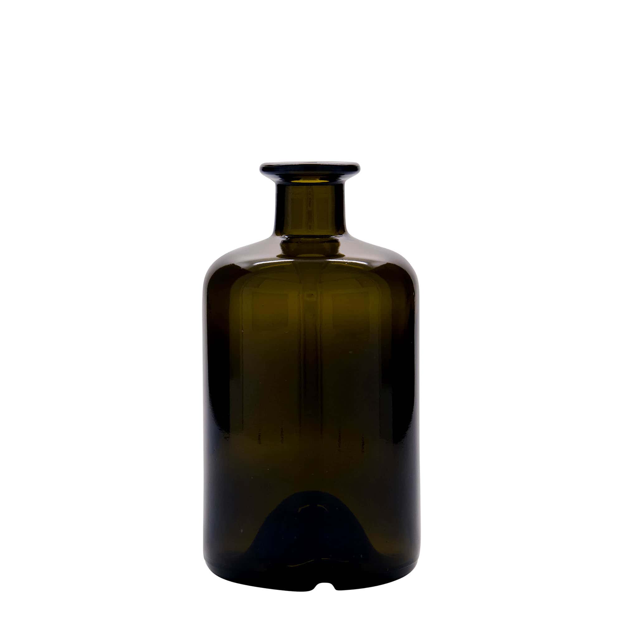 500 ml lekarniška steklenica, antično zelena, ustje: pluta 500 ml lekarniška steklenica, antično zelena, ustje: pluta