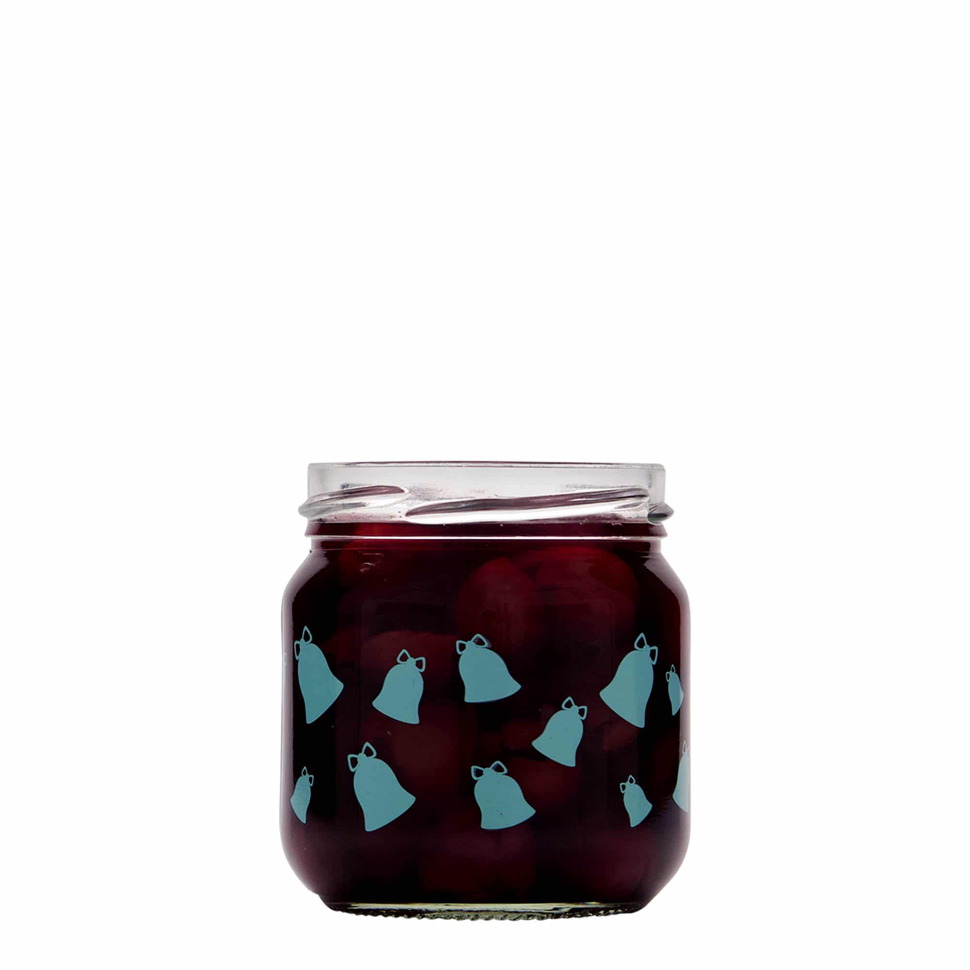 212 ml okrogli kozarec, motiv: zvončki, ustje: Twist-Off (TO 66)