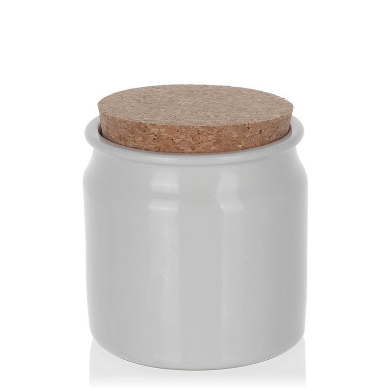160 ml lončena posoda, keramika, bela, ustje: pluta