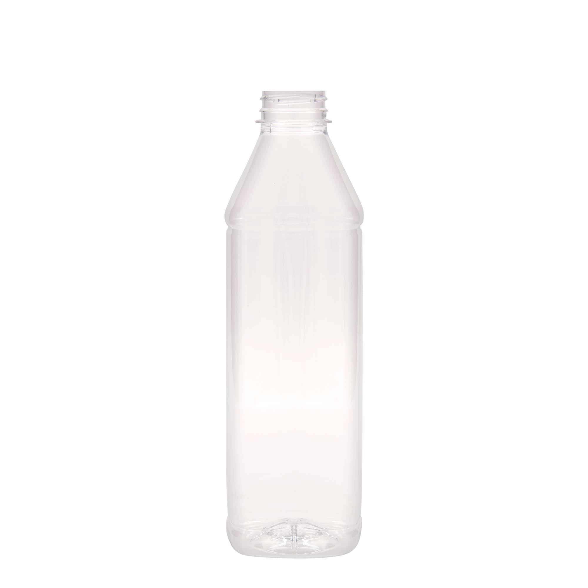 1.000 ml PET-flaska 'Milk and Juice Carré', kvadratna, plastika, odprtina: 38 mm