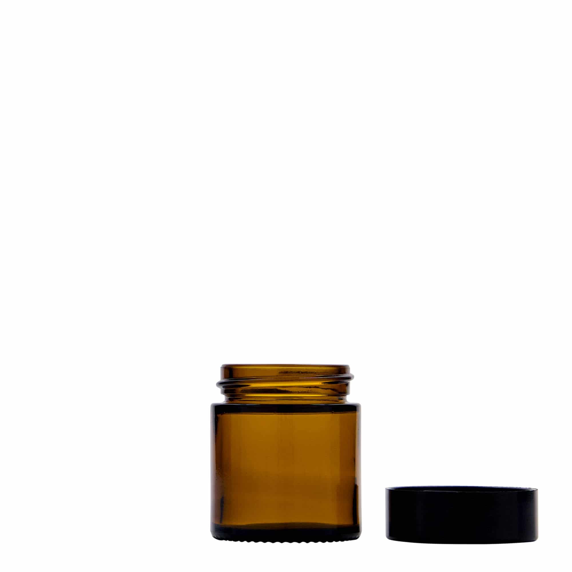 30 ml lonček 'Brown Line', steklo, rjavo, odprtina: navojni pokrov