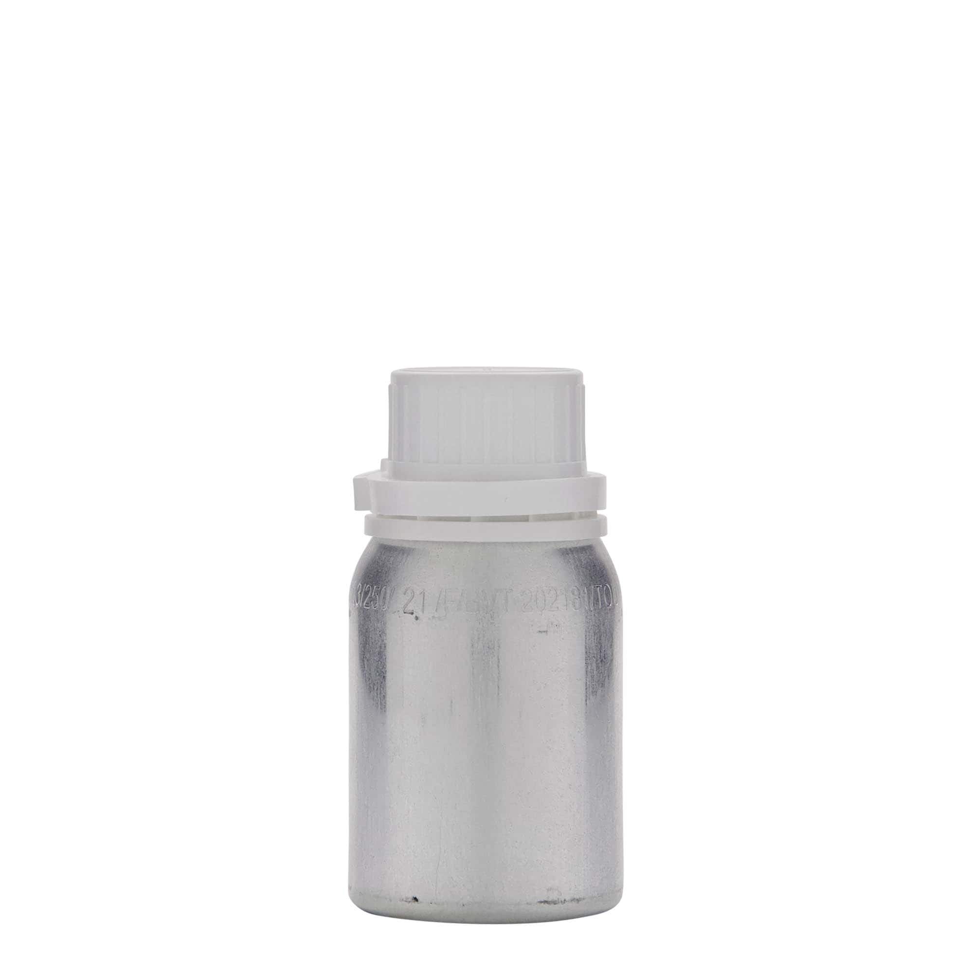 125 ml aluminijasta steklenica, kovina, srebrna, odprtina: DIN 32