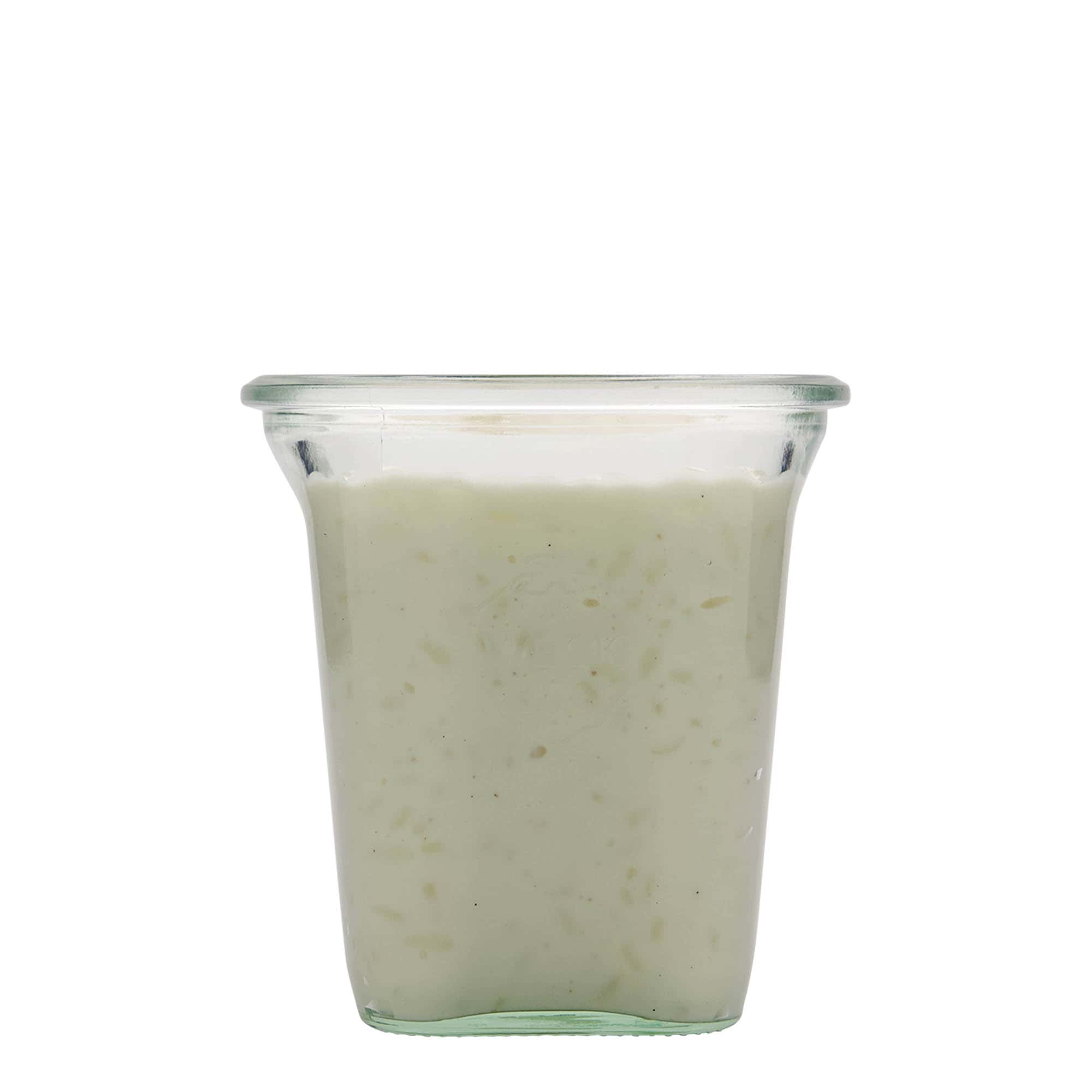 545 ml kozarec Quadro WECK, kvadratni, ustje: Okrogel rob