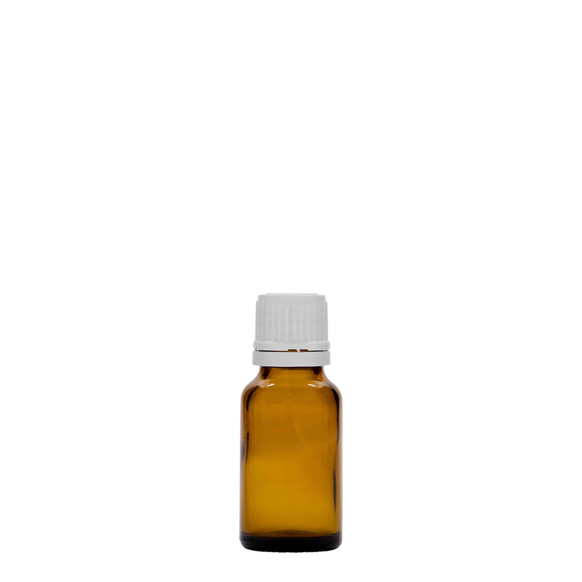 15 ml steklenica za zdravila, steklo, rjava, ustje: DIN 18