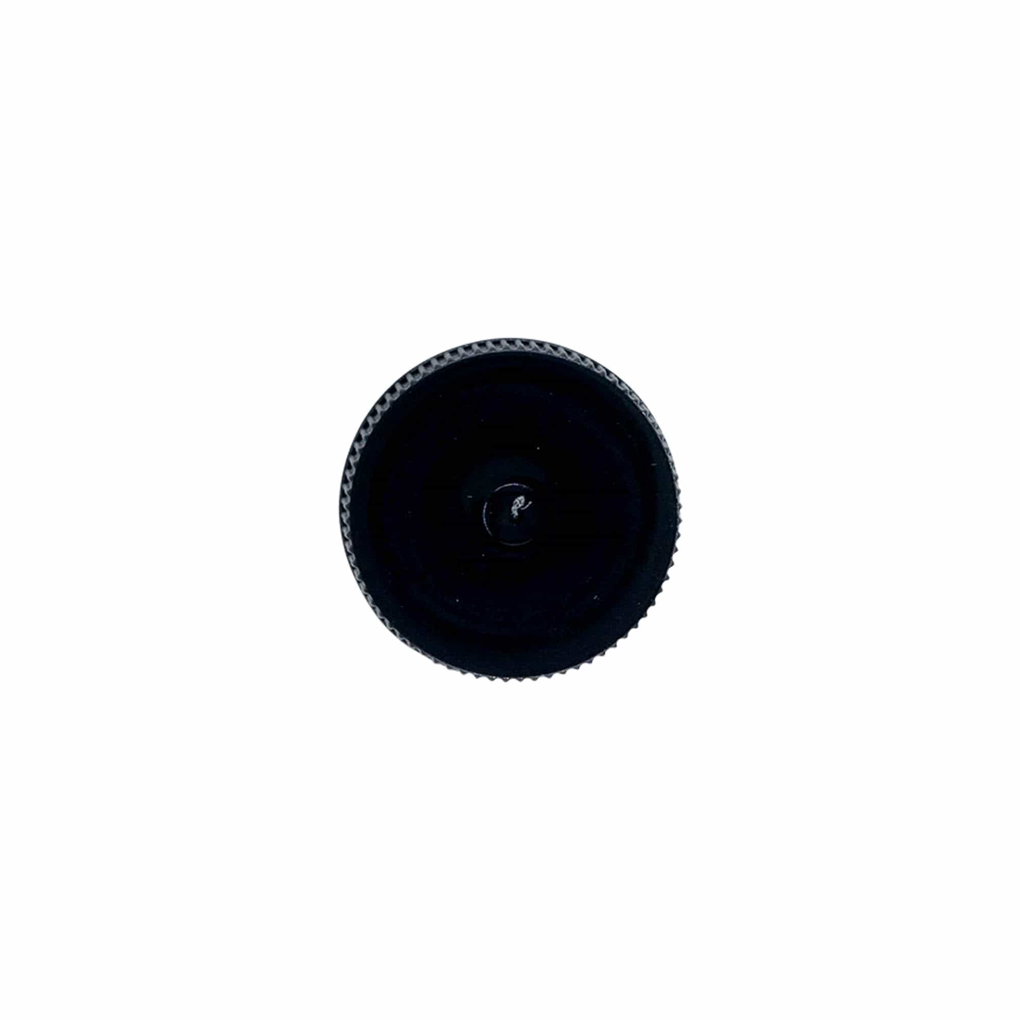 Vijak z EPE vložkom, plastični PE, črne barve, za odprtino: DIN 25