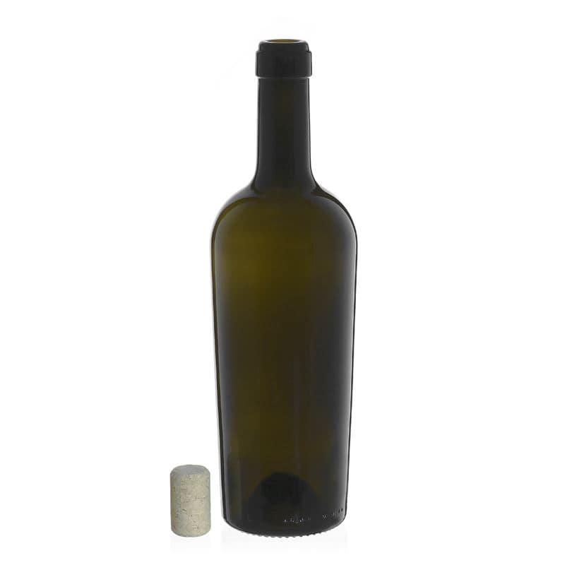 750 ml steklenica za vino »Imperiale«, antično zelena, ustje: pluta