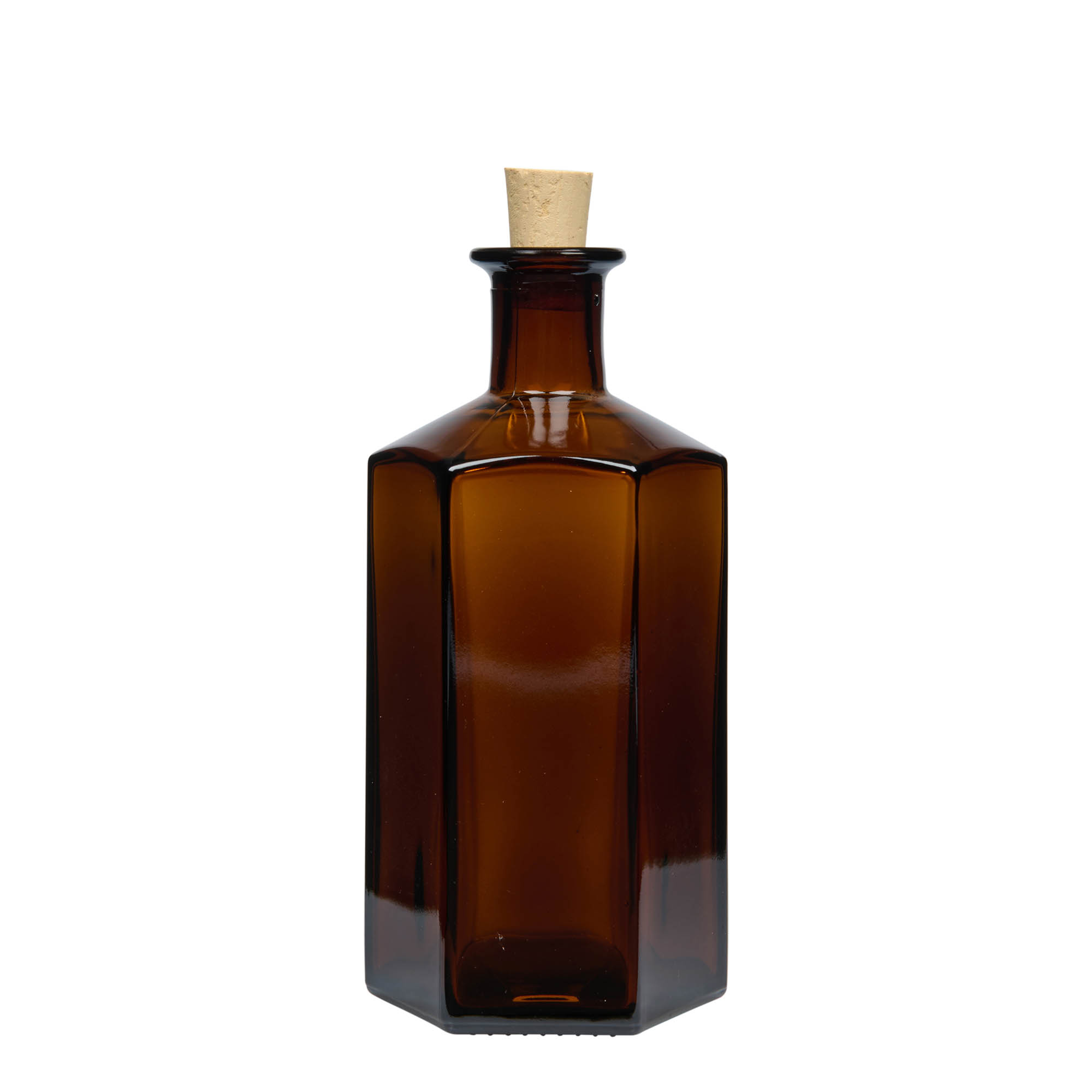 500 ml steklenica za lekarno 'Jimmy', šestkotna, rjava, odprtina: zamašek 500 ml steklenica za lekarno 'Jimmy', šestkotna, rjava, odprtina: zamašek
