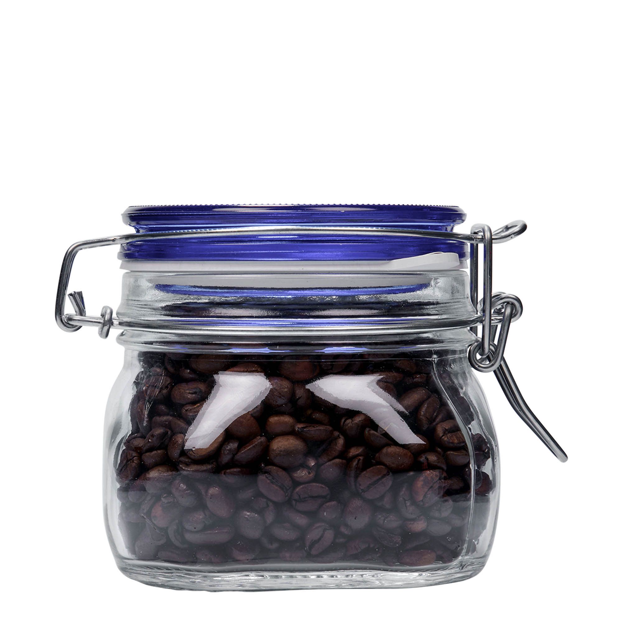 500 ml steklenica z žično zaponko 'Fido' modri pokrov, kvadratna, odprtina: žična zaponka 500 ml steklenica z žično zaponko 'Fido' modri pokrov, kvadratna, odprtina: žična zaponka