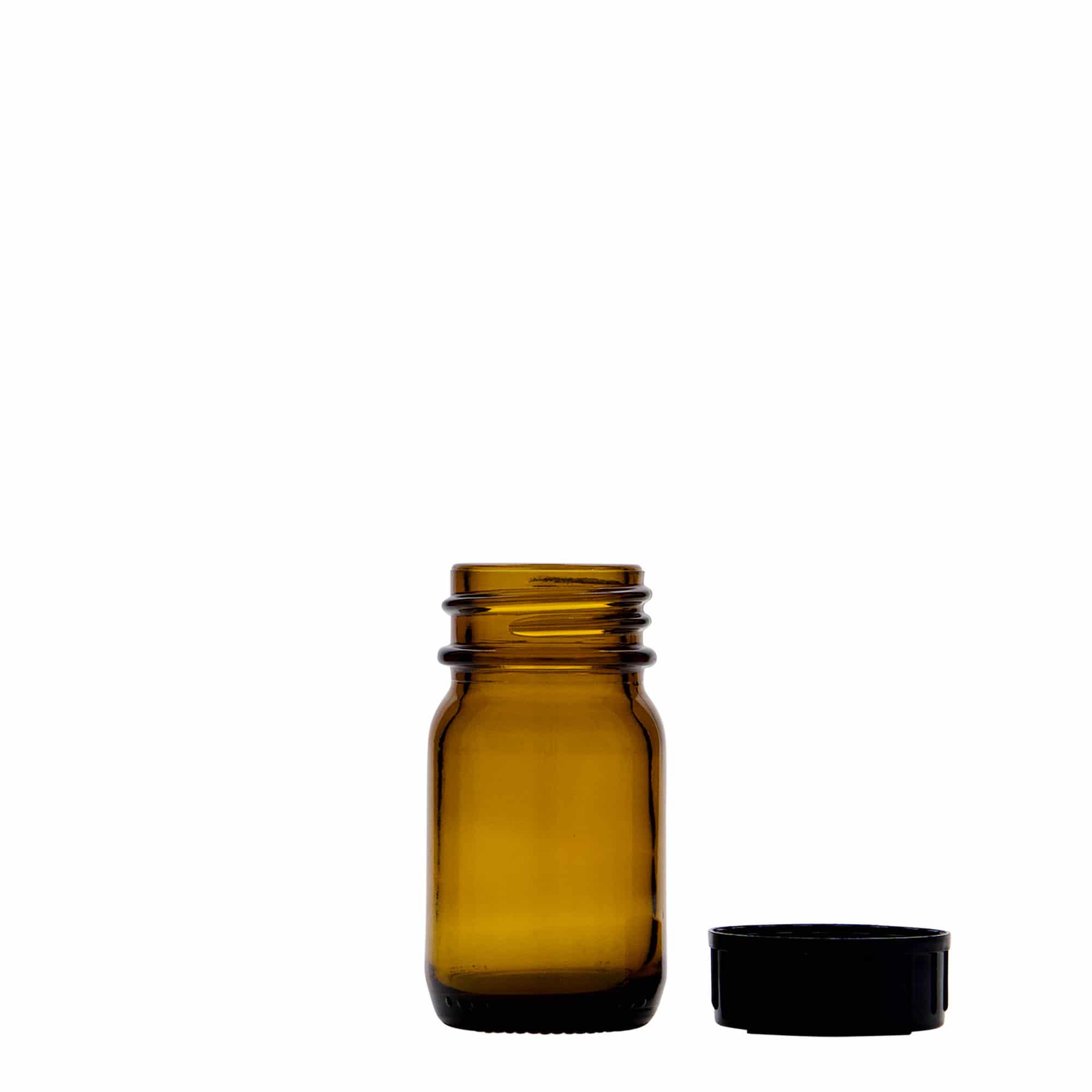 30 ml steklenica z širokim vratom, rjava, odprtina: DIN 32