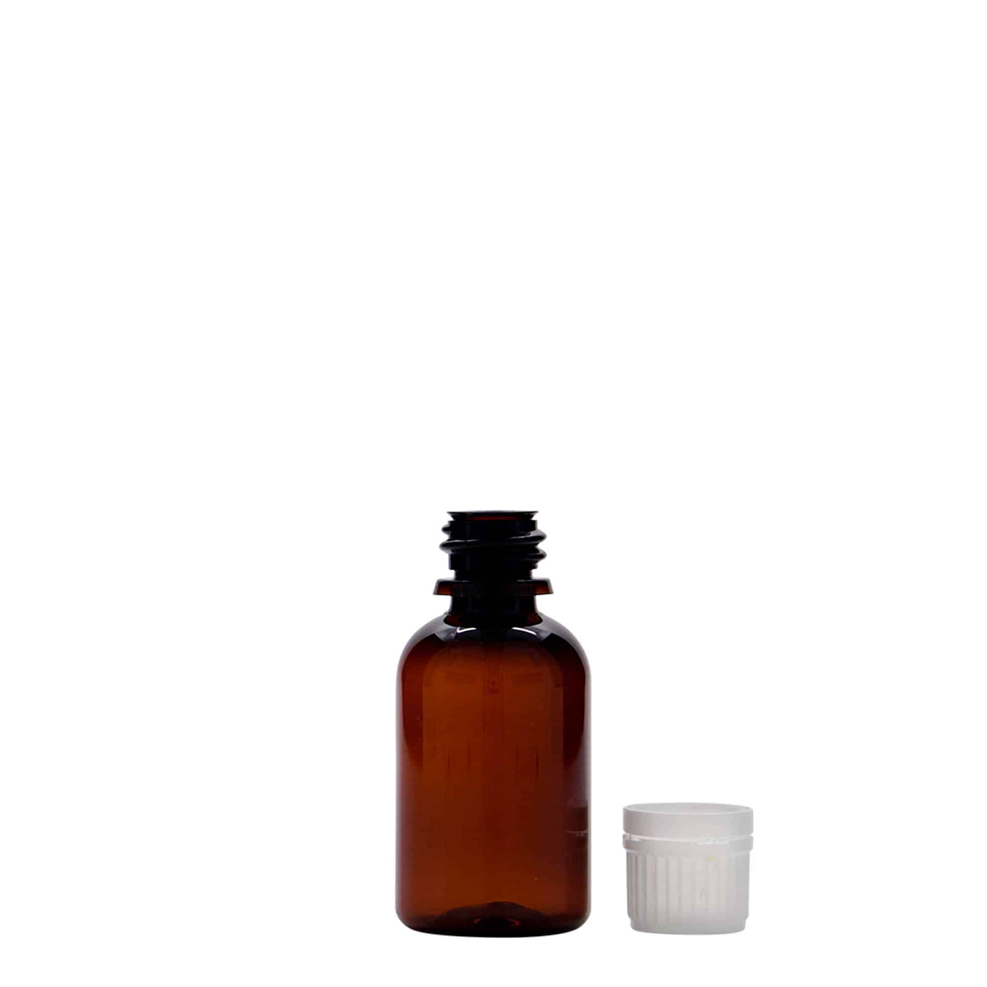 30 ml steklenica za zdravila PET »Easy Living«, rjava, plastika, ustje: DIN 18