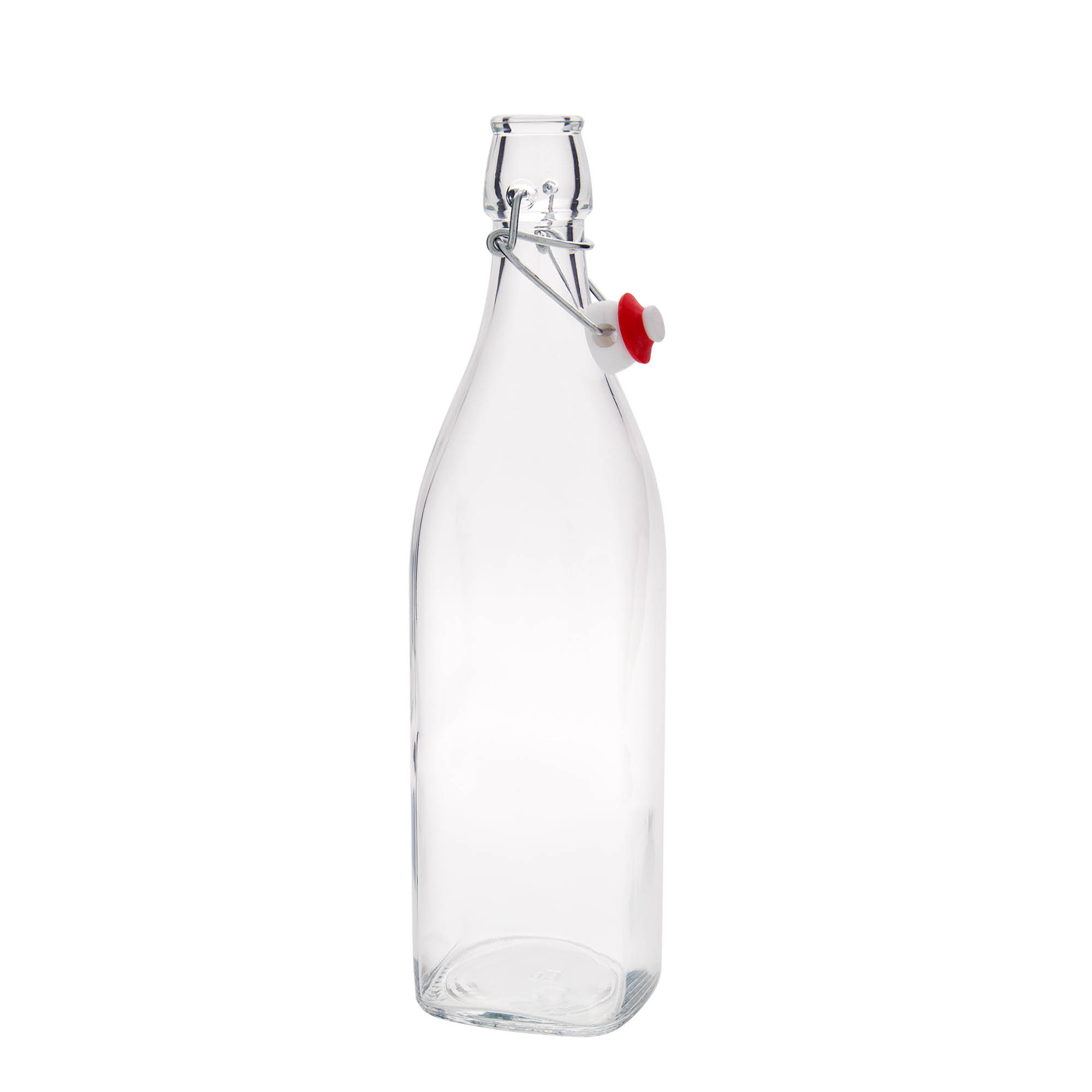 1.000 ml steklenica iz stekla 'Swing, kvadratna, odprtina: s sponko