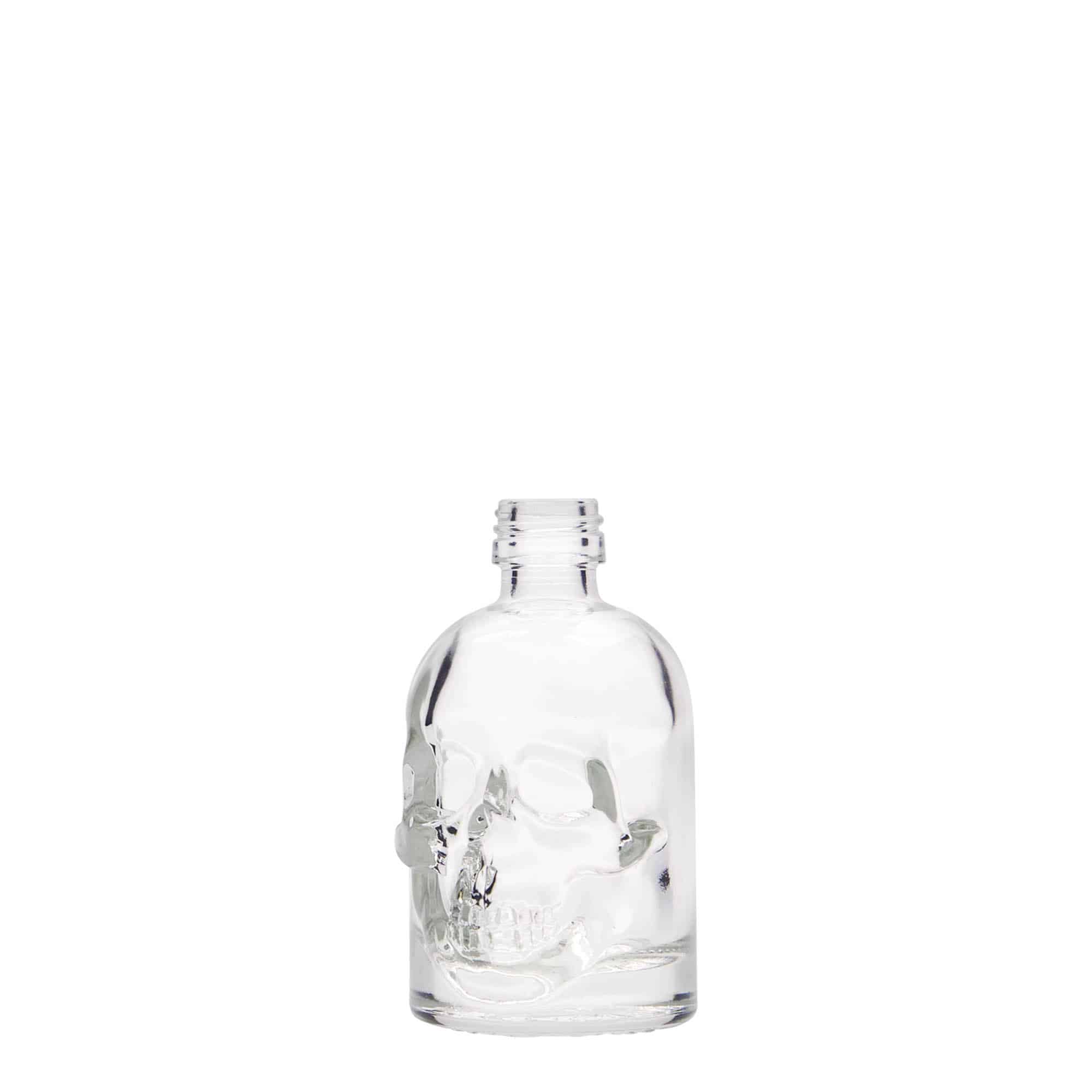 50 ml steklena steklenica »Mrtvaška glava«, ustje: PP 18