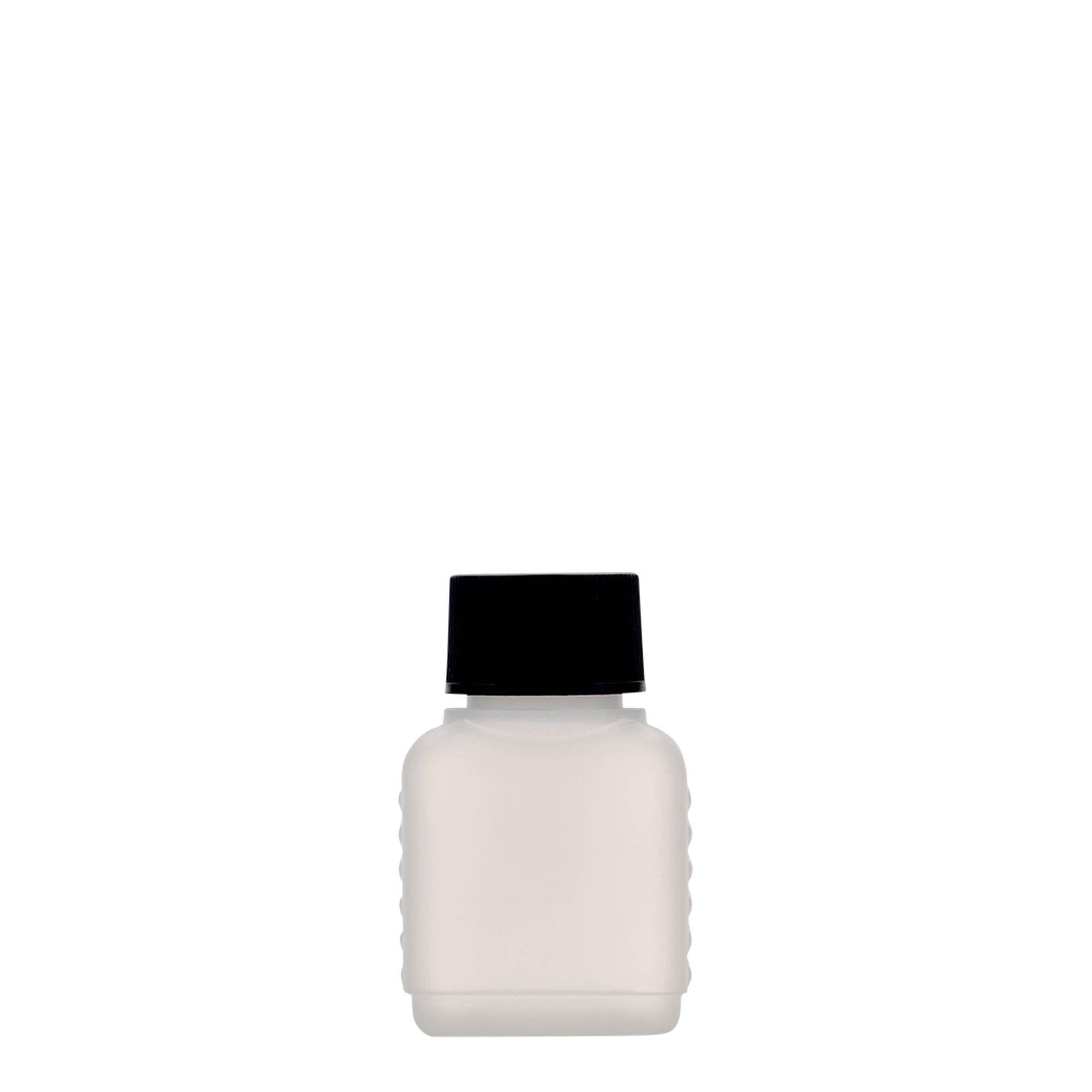 50 ml kanister steklenica, pravokotna, HDPE-plastika, naravna, odprtina: DIN 25