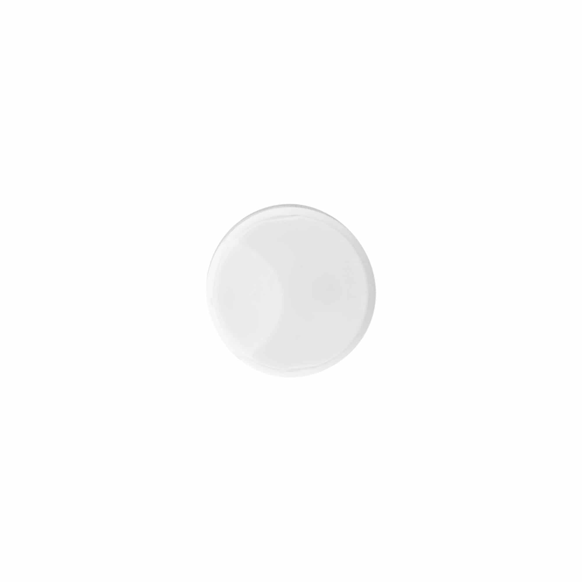 Navojni zamašek z odprtino, plastika PP, bela, za ustje: 24/410