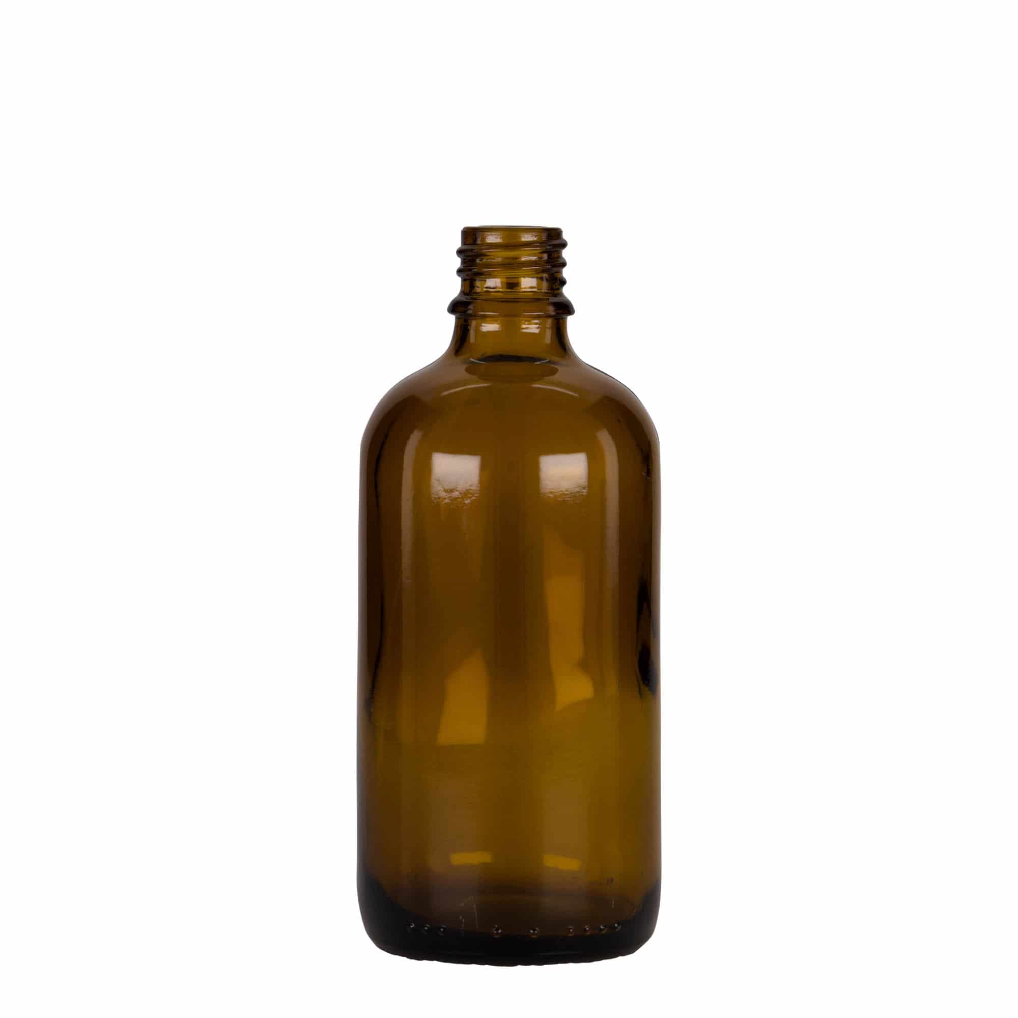 100 ml steklenica s pipeto za zdravila, steklo, rjavo-črna, ustje: DIN 18