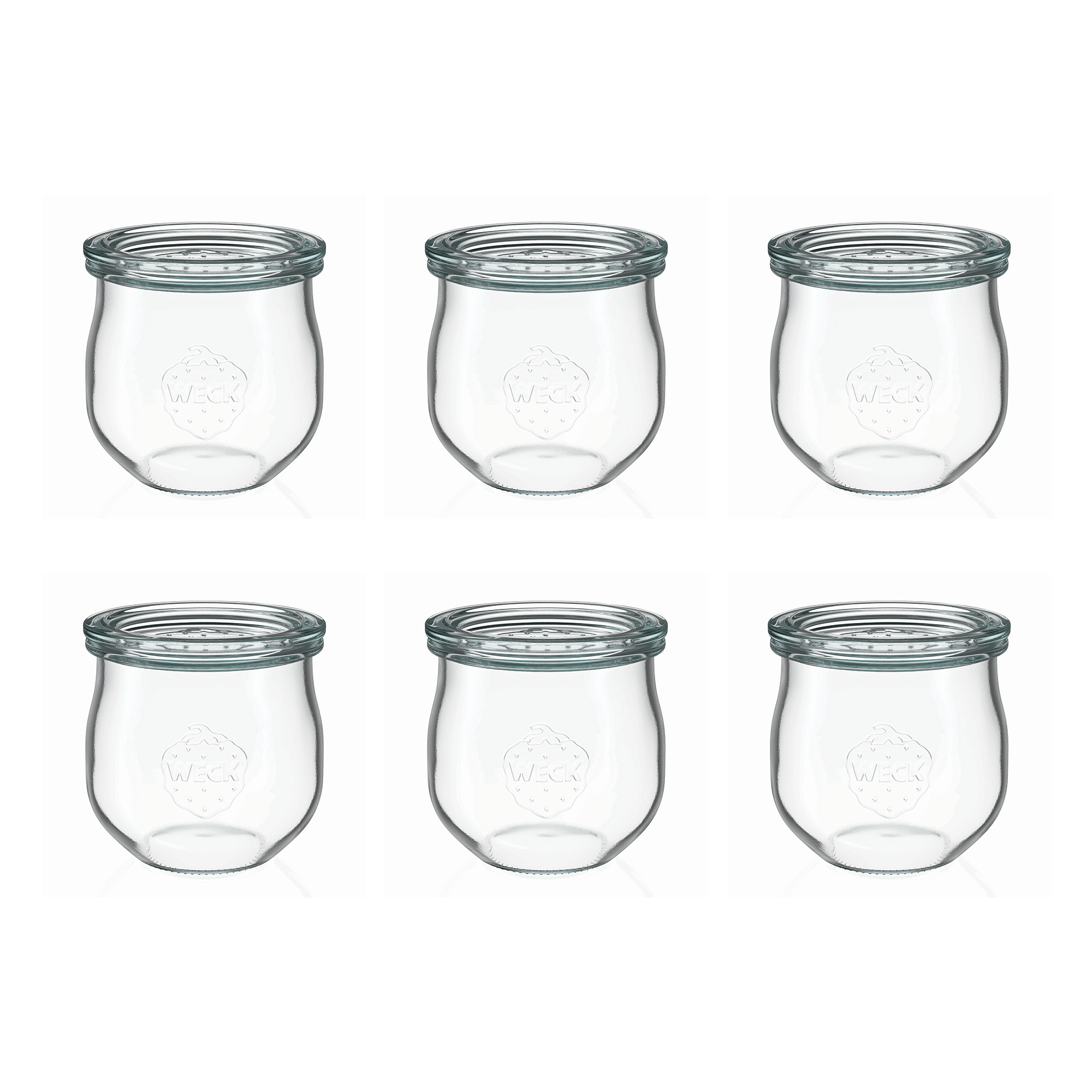 6x 370 ml WECK kozarec tulipan s steklenim pokrovom RR 80