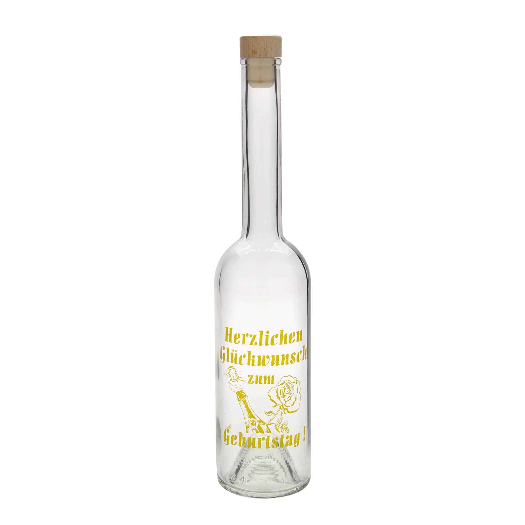 500 ml steklena steklenica »Opera«, motiv: Apple, ustje: pluta