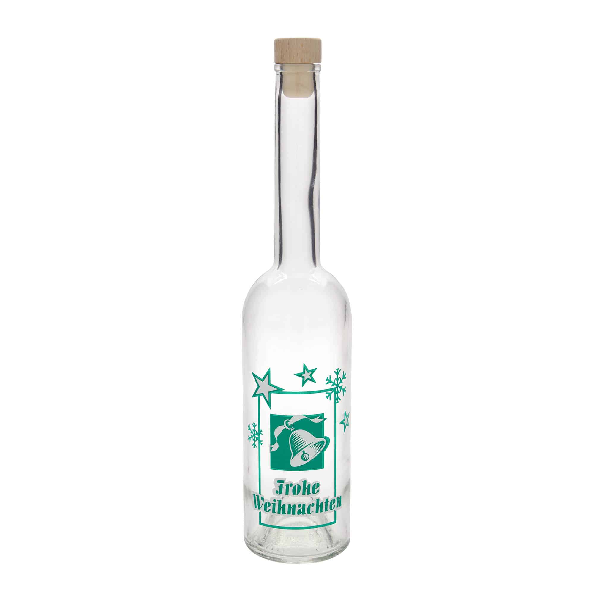 500 ml steklena steklenica »Opera«, motiv: Vesel božič, ustje: pluta