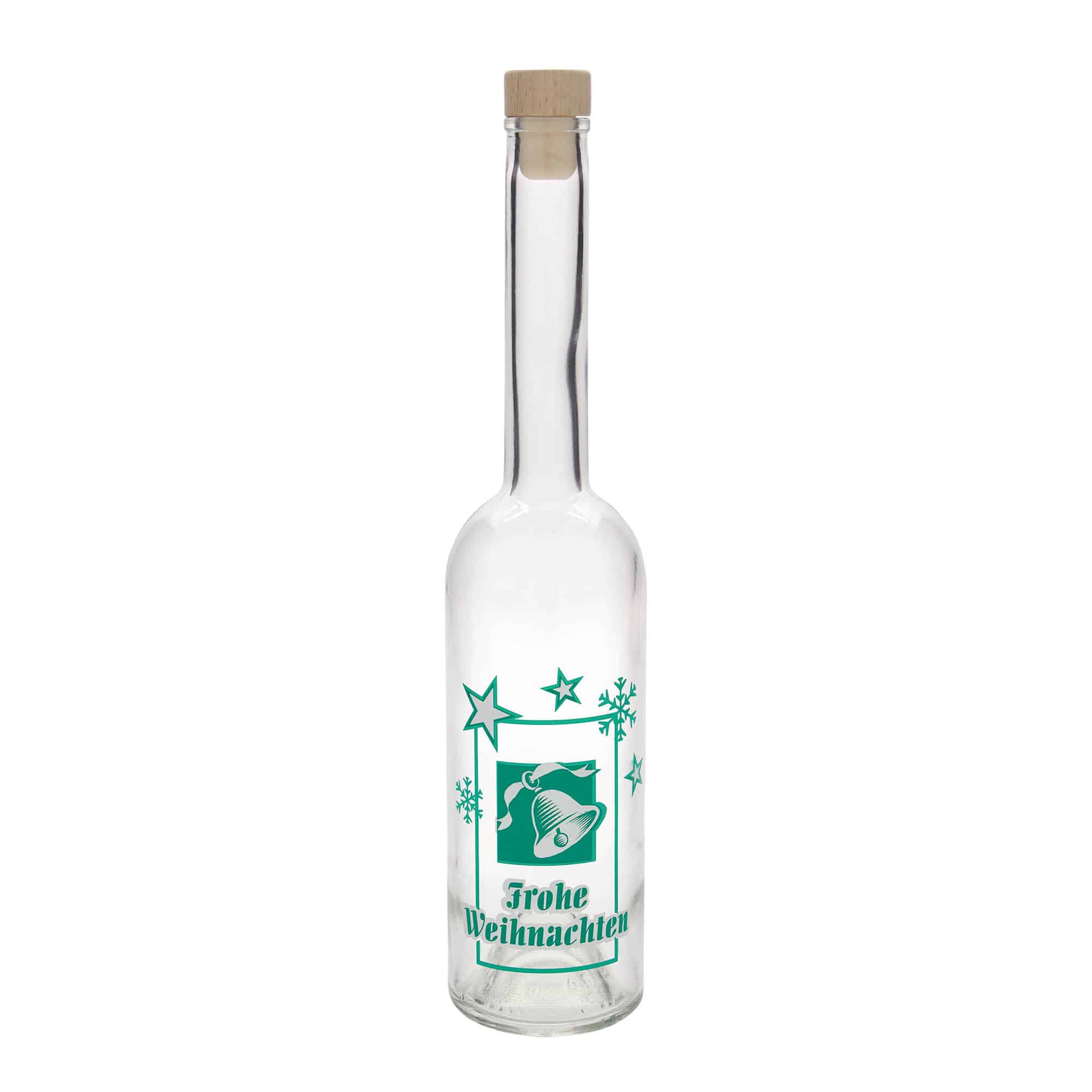 Steklenica iz stekla 500 ml 'Opera', motiv: Vesel božič, odprtina: zamašek