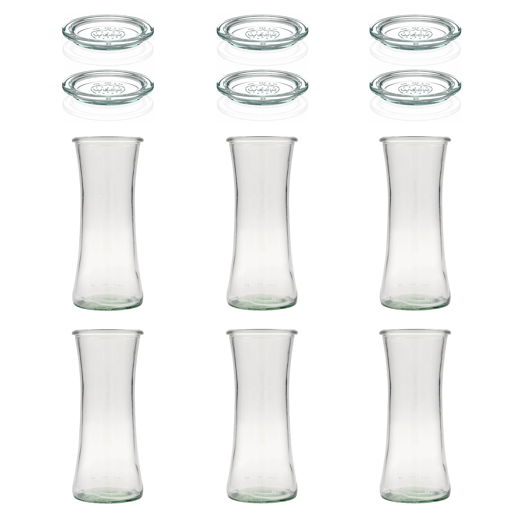 6x 730 ml WECK gurmanski kozarec s steklenim pokrovom RR 80