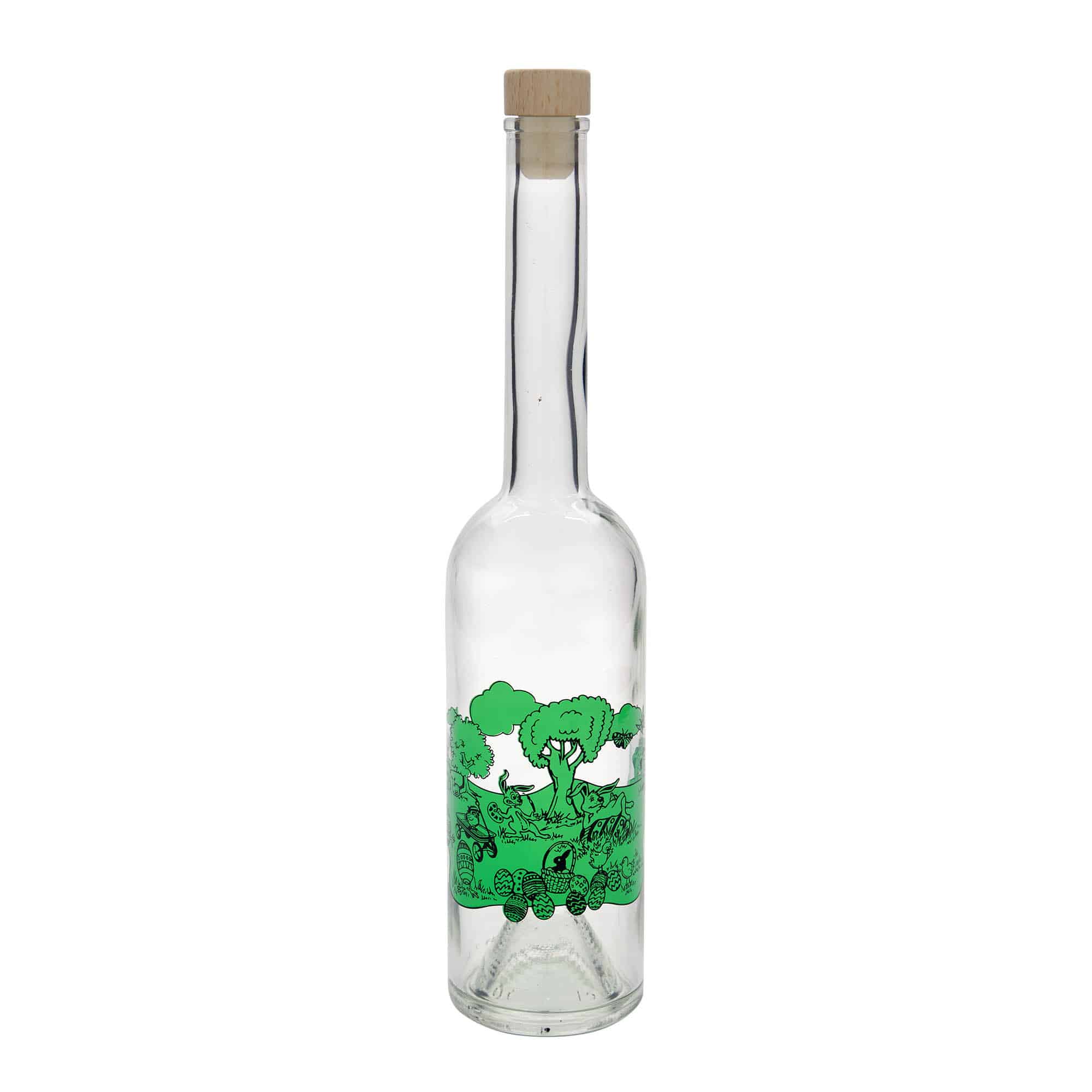 500 ml steklena steklenica »Opera«, motiv: Vesele velikonočne praznike, ustje pluta
