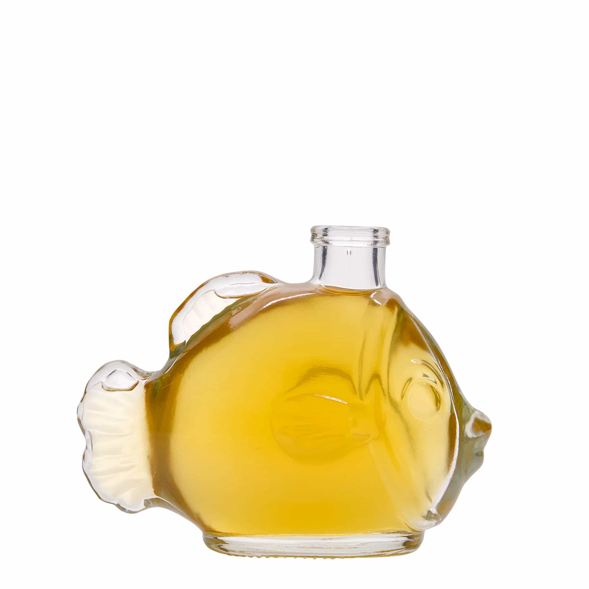 200 ml steklena steklenica »Riba«, ustje: pluta