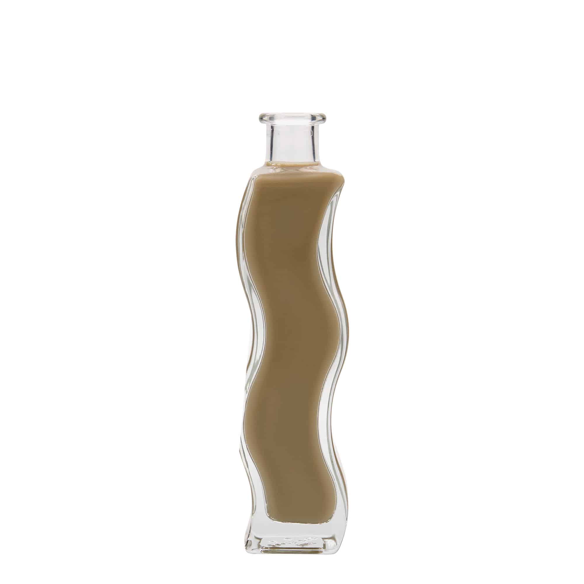 200 ml steklena steklenica »Val«, kvadratna, ustje: pluta